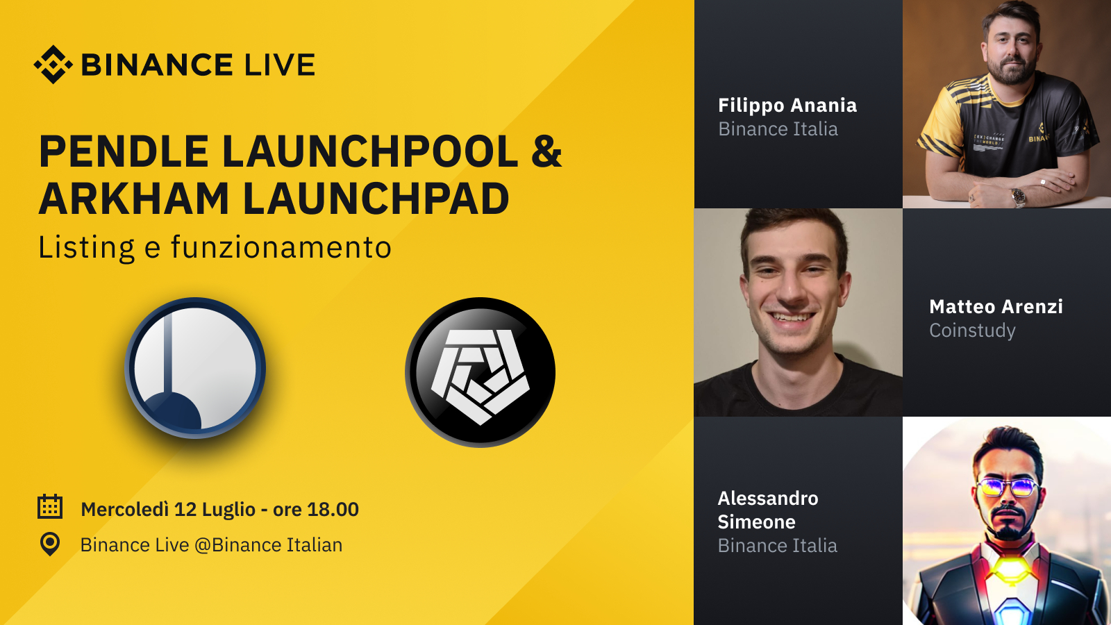 Pendle Finance Launchpool Arkham Launchpad Binance Live