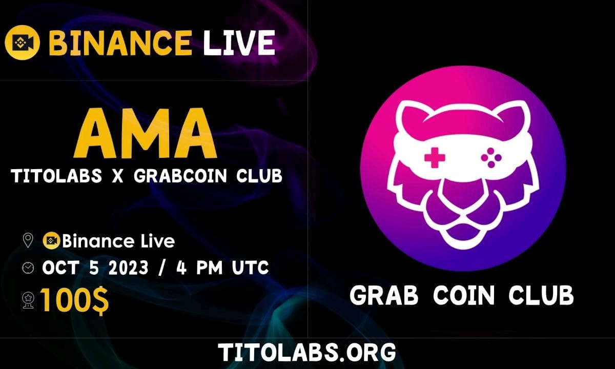 AMA WITH GRABCOINCLUB AIRDROP 100 Binance Live