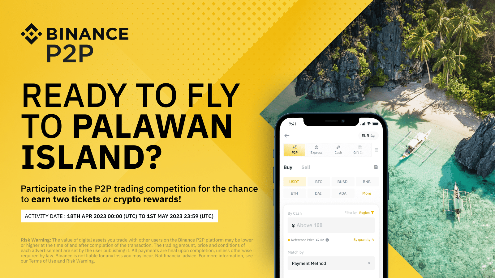 Binance P2P Exclusive: Trade Now to Share $2,500 in Rewards, Including a Trip for Two to Palawan Island! | Binance Support