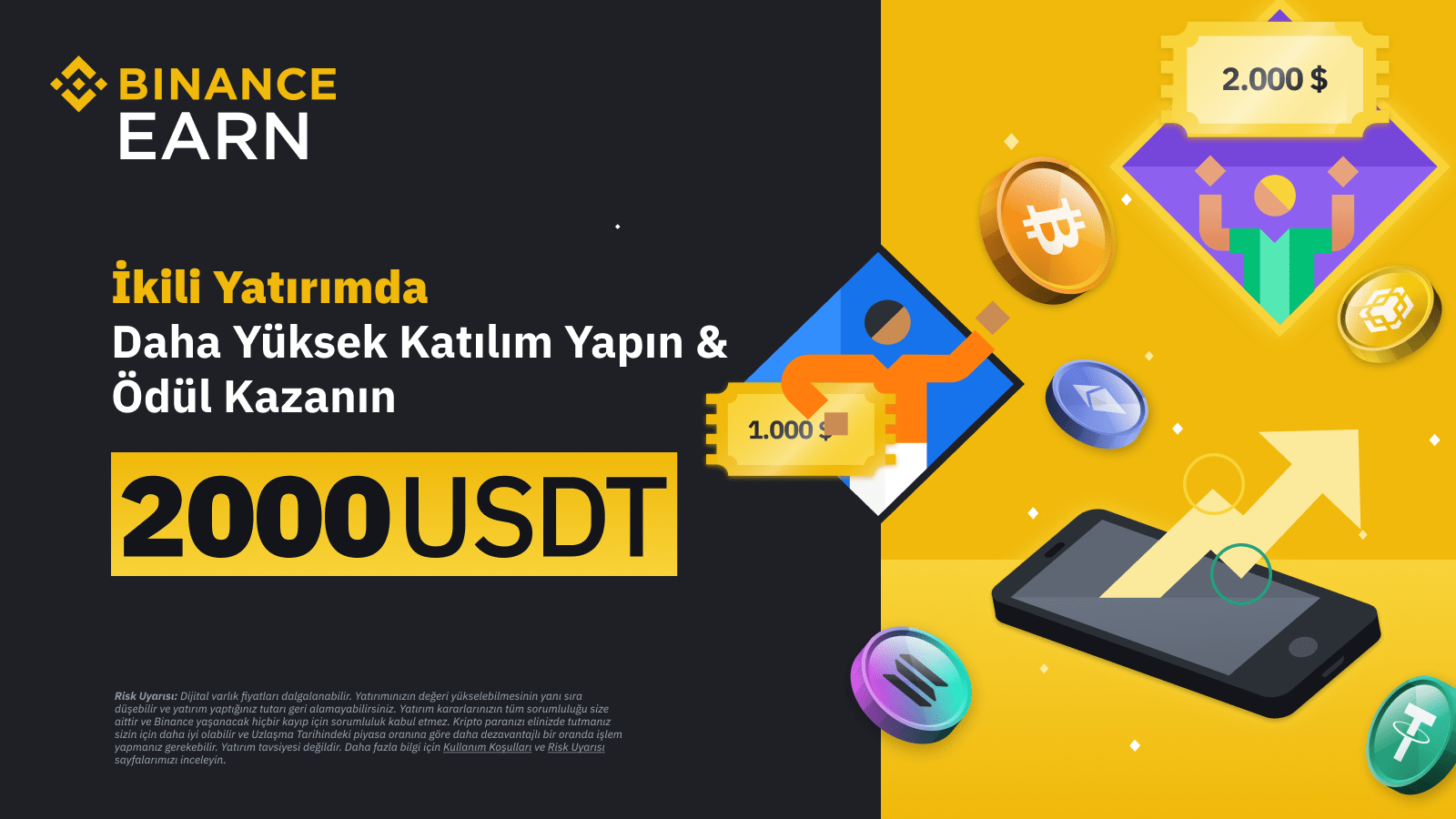 Daha Yüksek İkili Yatırım Katılımlarını Tamamlayın ve Değeri 2.000 USDT'ye Varan Token Kuponu Kazanın | Binance Support