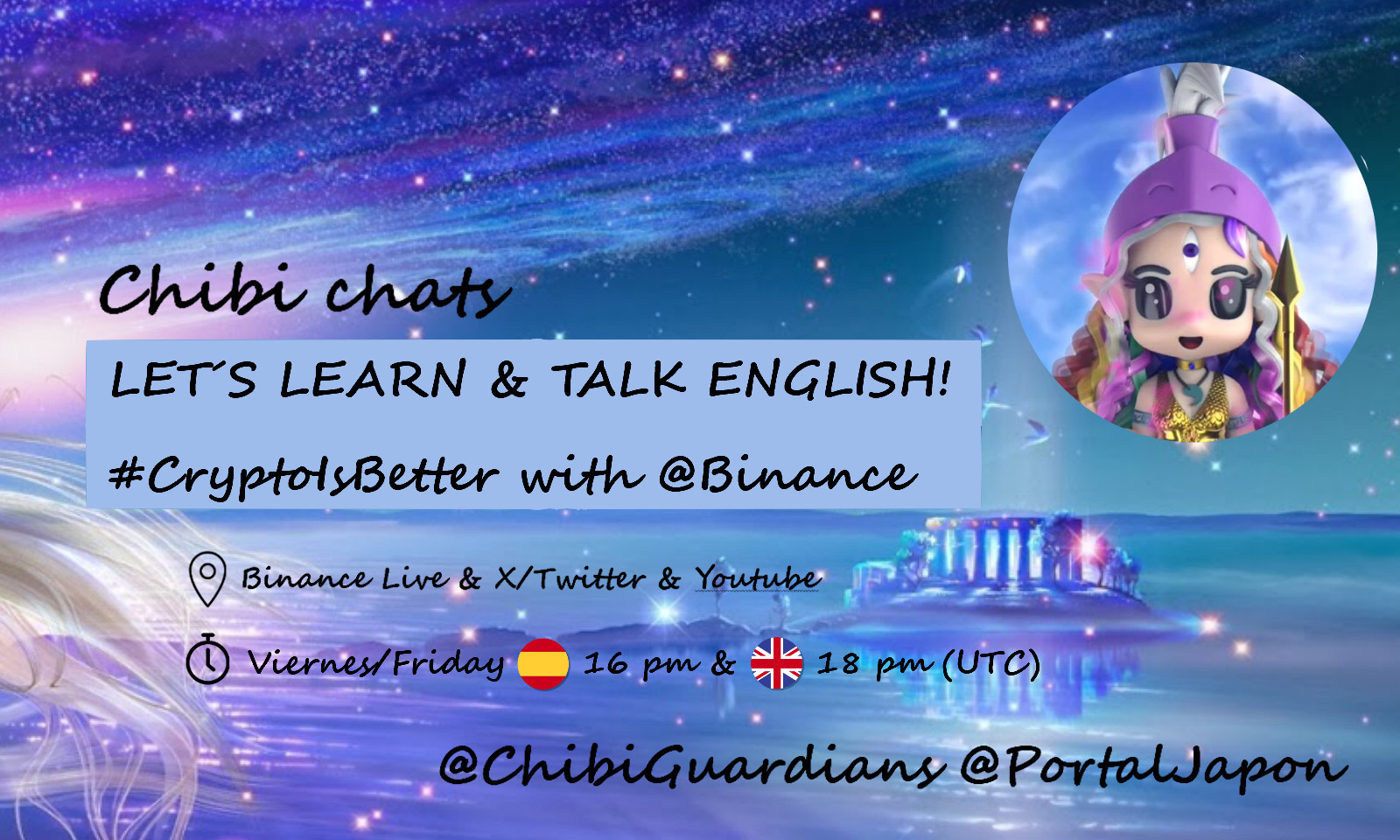 Let´s Learn & Talk English! #CryptoIsBetter with @Binance (Chibi chats)