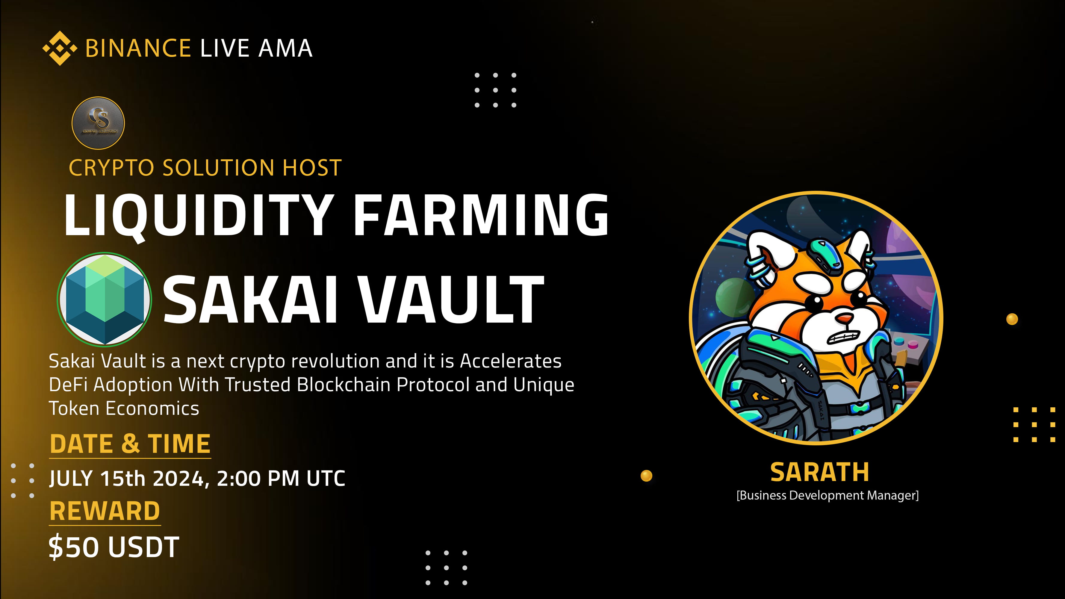 AMA - Crypto Solution <> Sakai Vault