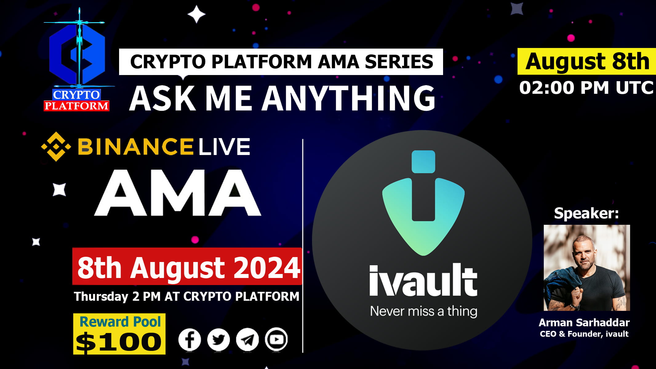 AMA - ivault <> Crypto Platform | $100 USDT Rewards