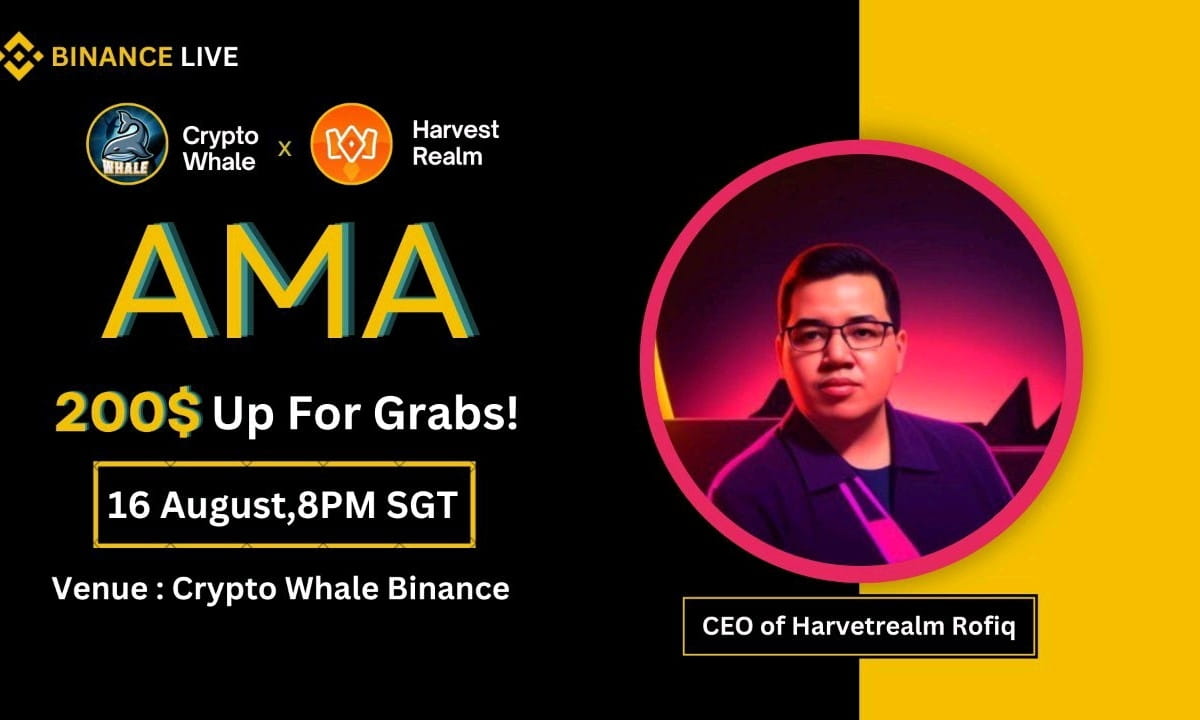 Crypto Whale is going to Host Binance AMA with Harvest Realm Reward:200$