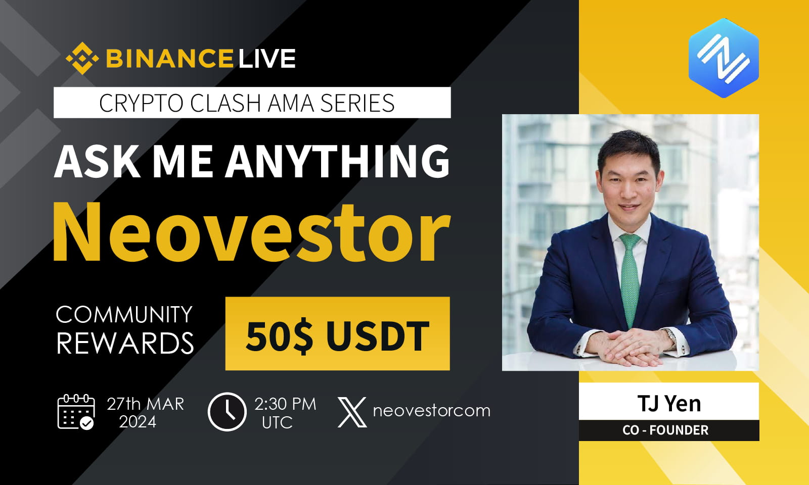 AMA - Neovestor x Crypto Clash | 50$ USDT Rewards