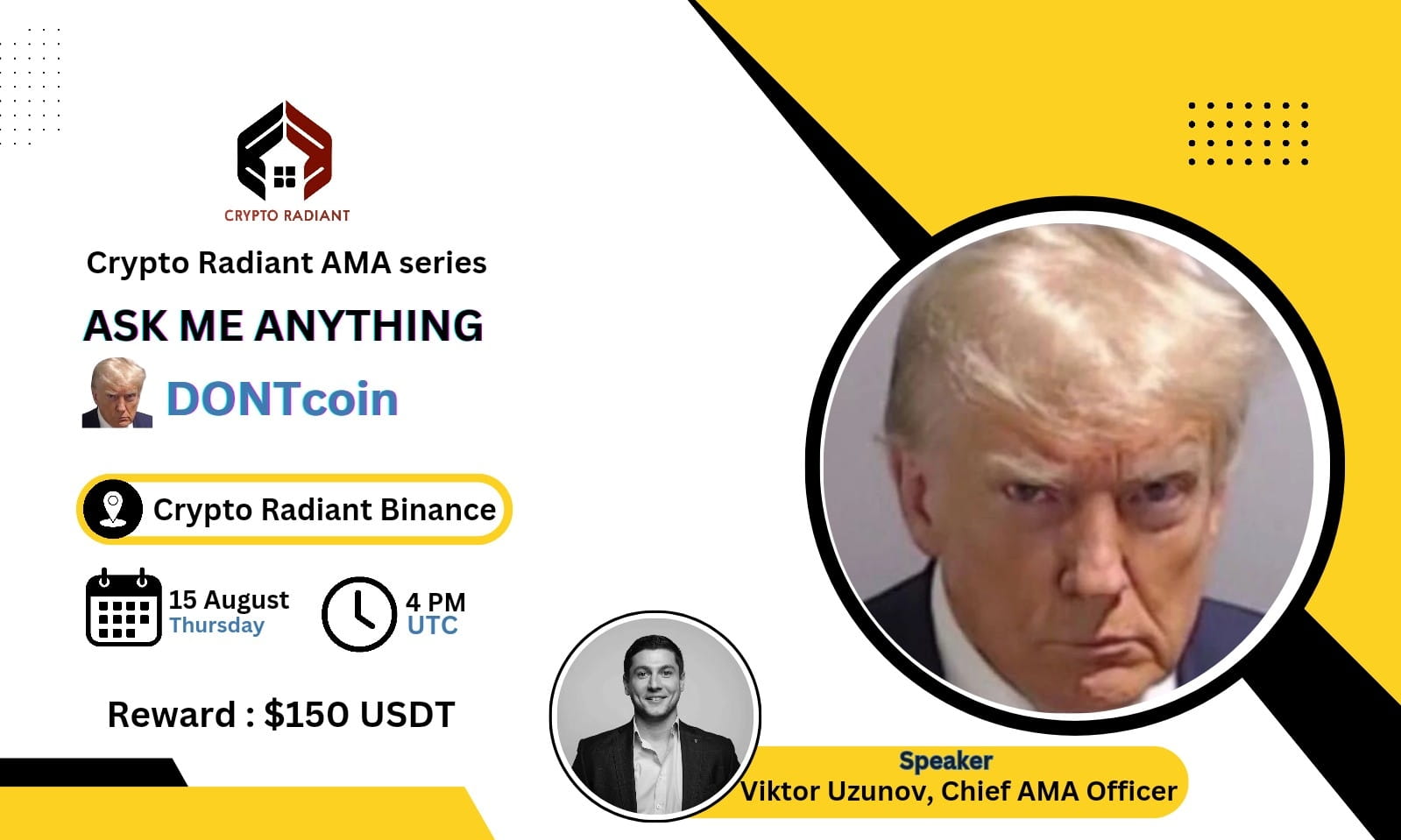 AMA - Crypto Radiant <> DONTcoin | $150 USDT Reward 