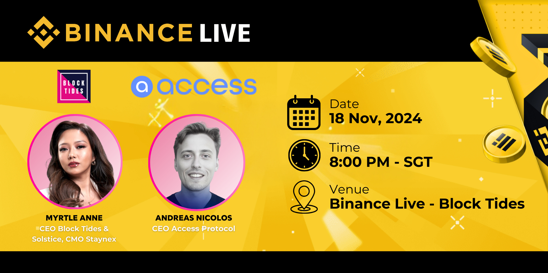 Binance LIVE | Block Tides Exclusive Interview with Access Protocol