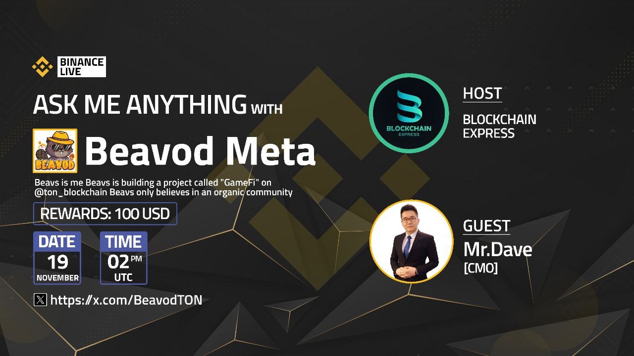 ₿lockchain Express will be hosting an AMA session with" Beavod Meta "