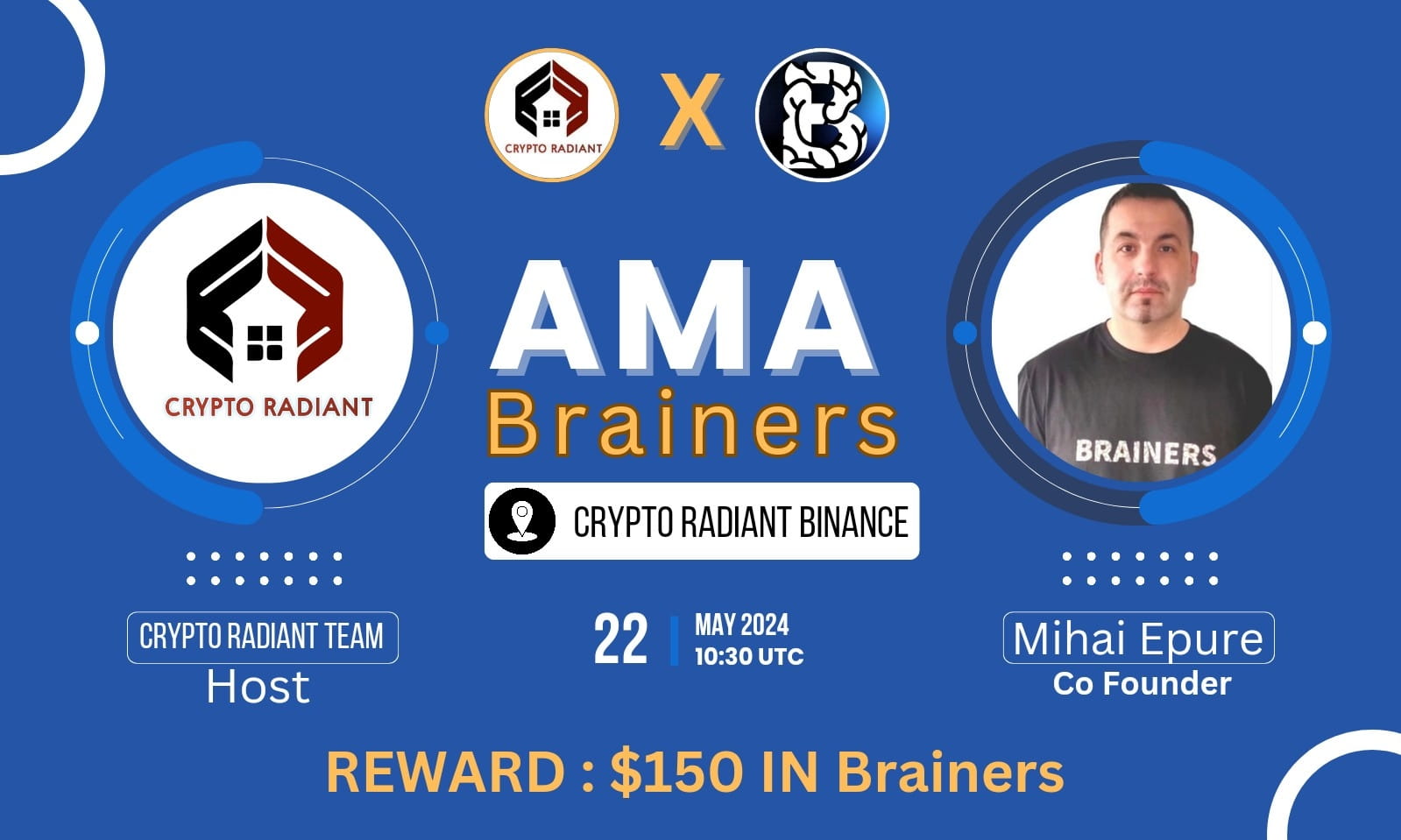 AMA - Crypto Radiant <> Brainers | Reward $150 in Brainers