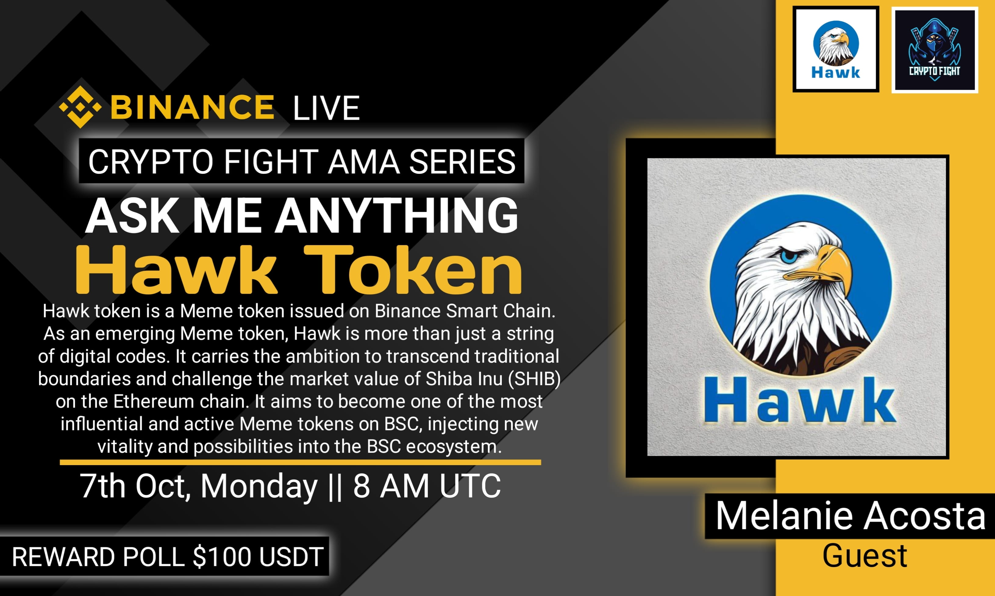 AMA - Hawk Token X Crypto Fight | $100 USDT Rewards