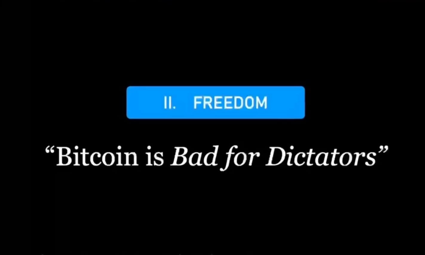 BITCOIN IS BAD FOR DICTATORS 