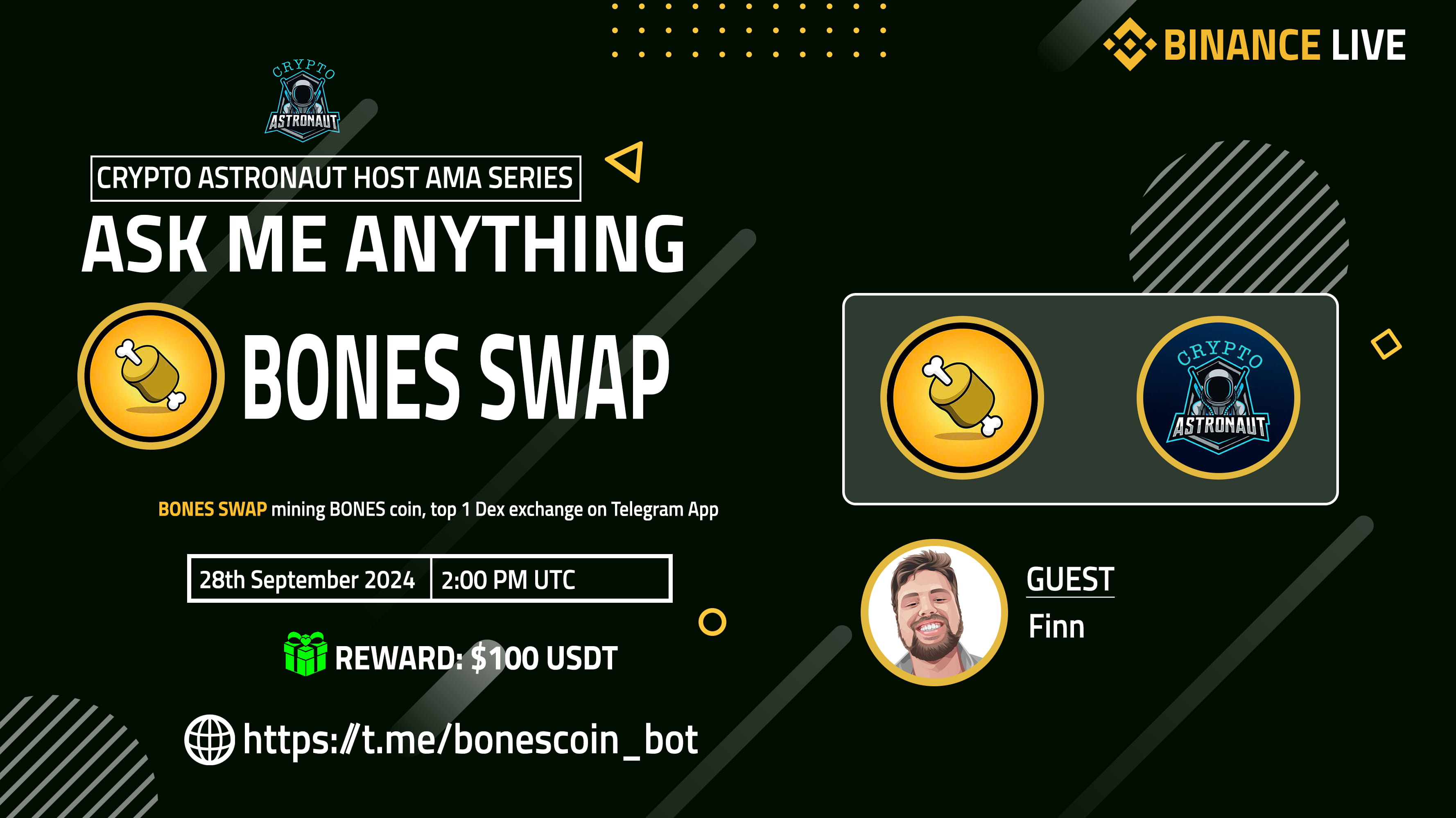 Crypto Astronaut Binance Live AMA with BONES SWAP