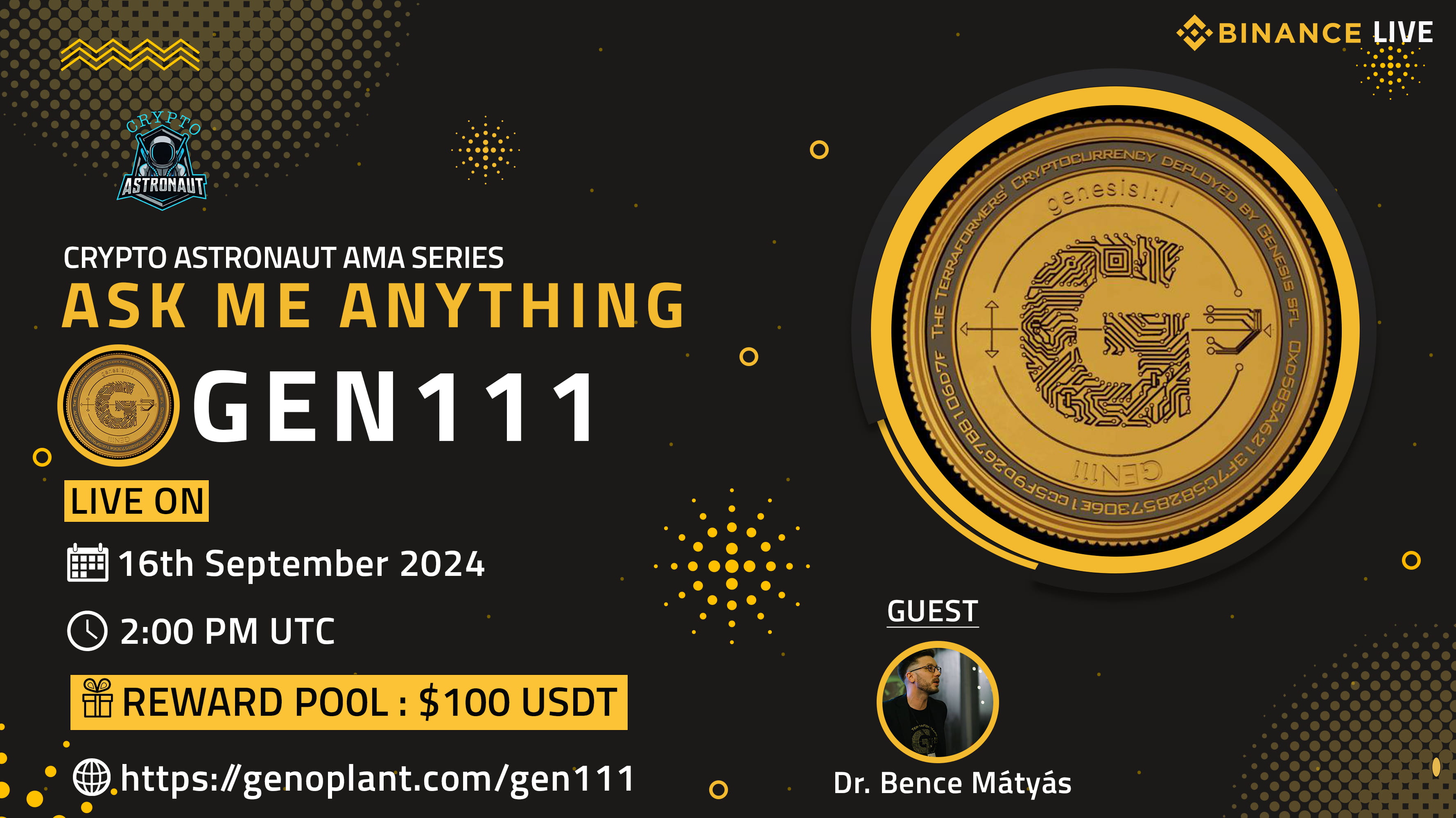 Crypto Astronaut Host AMA with GEN111