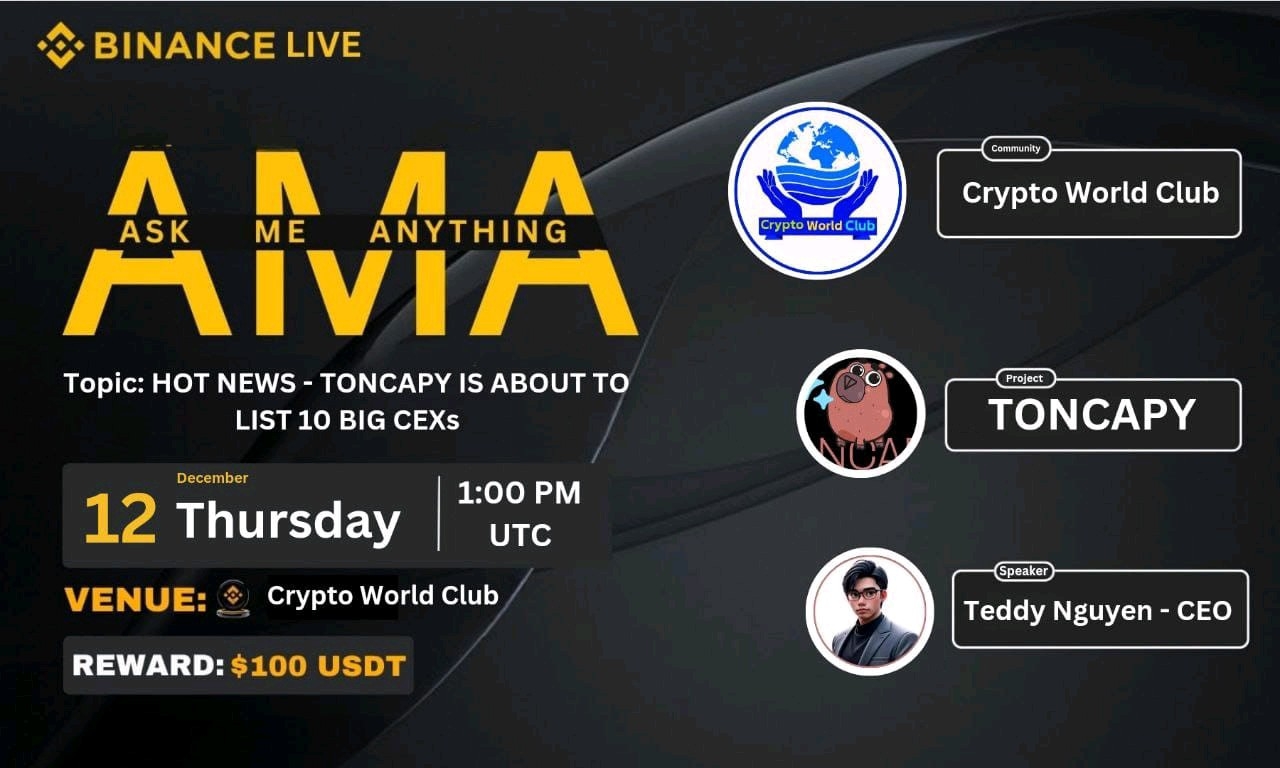 Crypto World Club >< TonCapy [ AMA Reward 100$ USD ] 