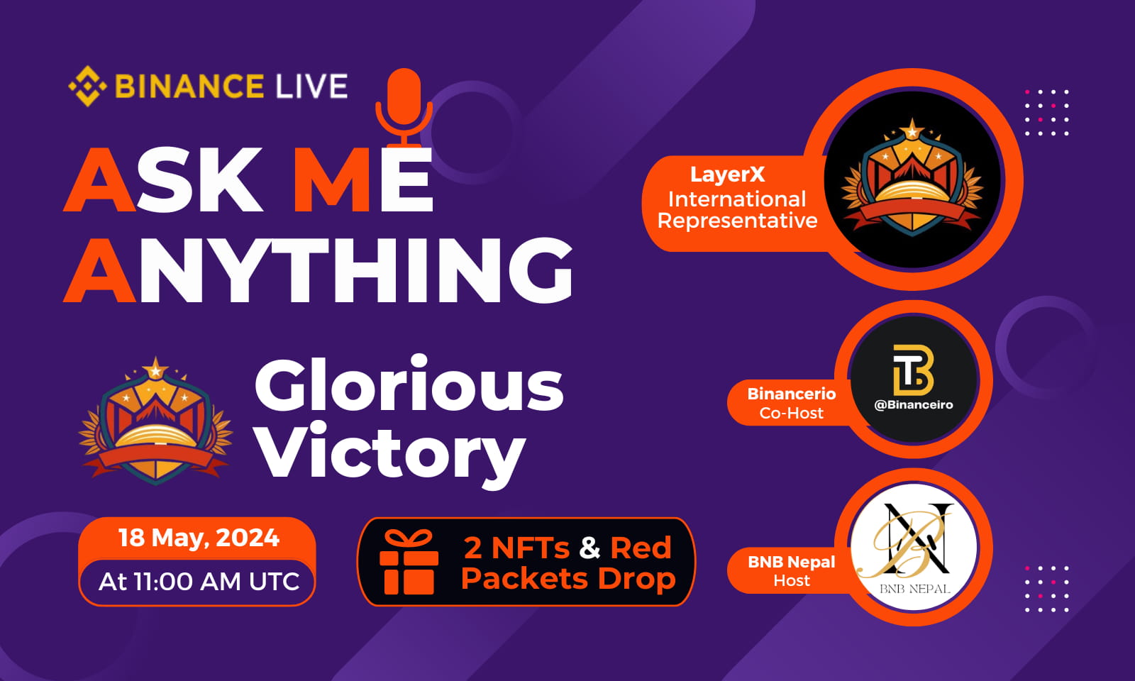 AMA - Glorious Victory x BNB Nepal | 2 NFTs & Red Packets Drop
