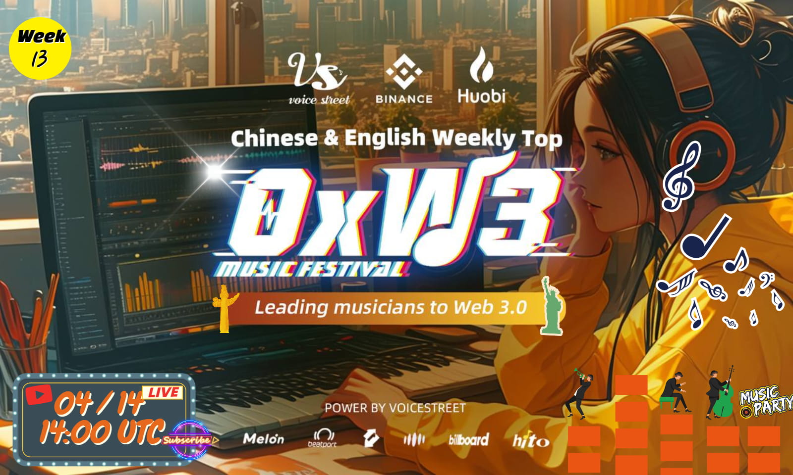 0xW3音樂排行榜—U.S.英文 & Hito華語周榜2024第13周