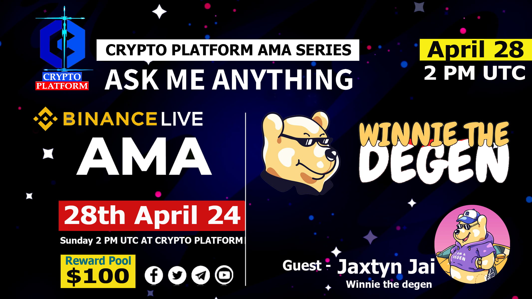 AMA - Winnie the Degen x Crypto Platform | 100$ USDT Rewards