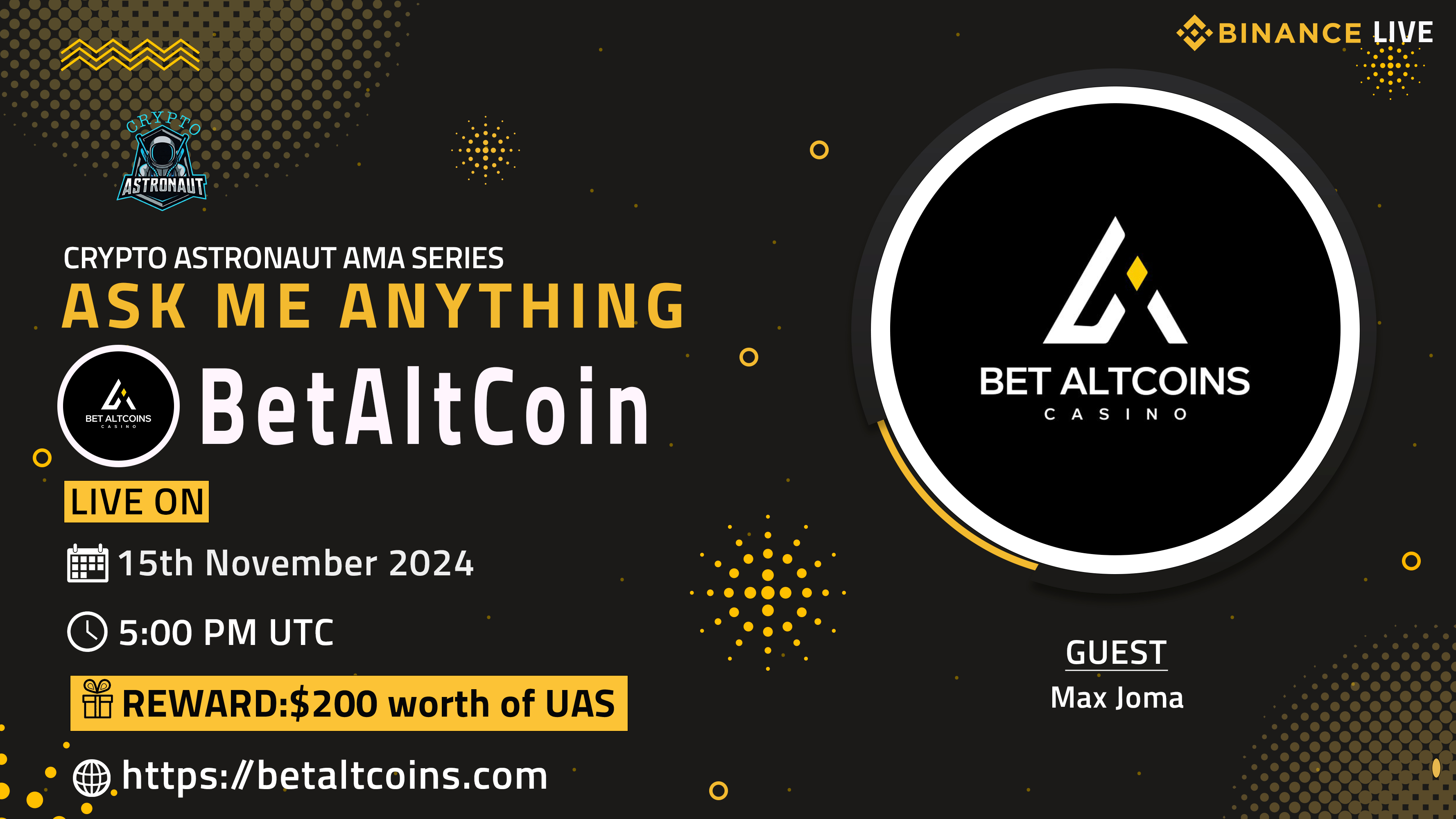 Crypto Astronaut Host AMA With BetAltCoin