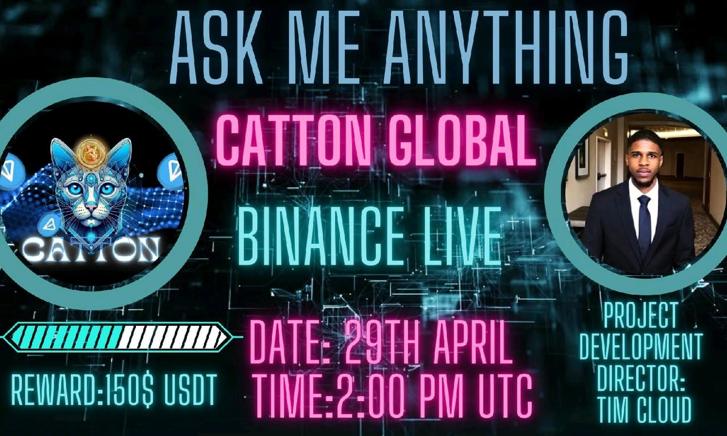 Grow Club institution with CATTON  | $150 USDT Giveaways Binance Live 