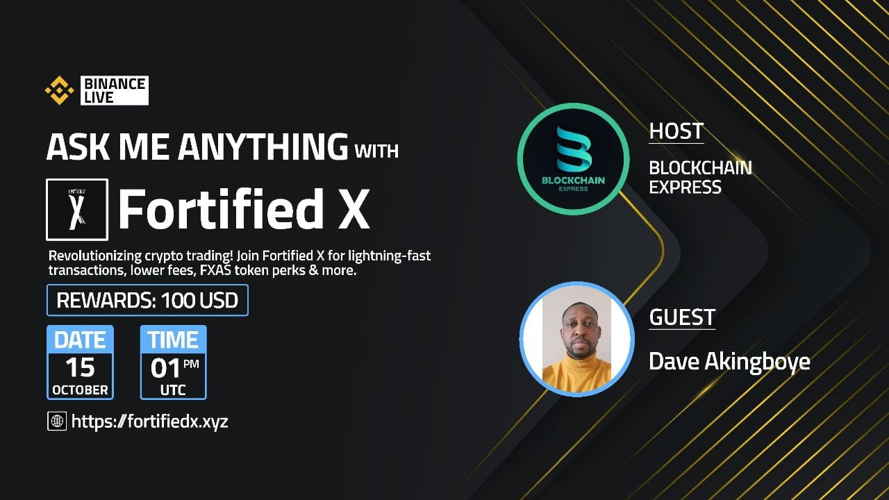 ₿lockchain Express will be hosting an 2nd AMA session with Fortified X