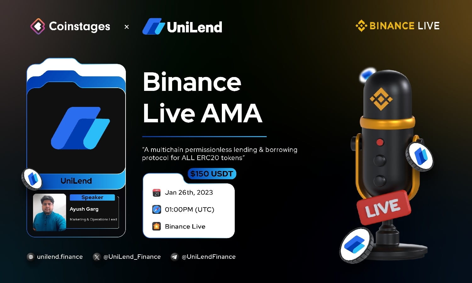 Coinstages Live AMA: Featuring Unilend Finance