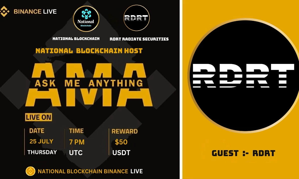 National Blockchain with RDRT Live AMA || Reward $50 USDT