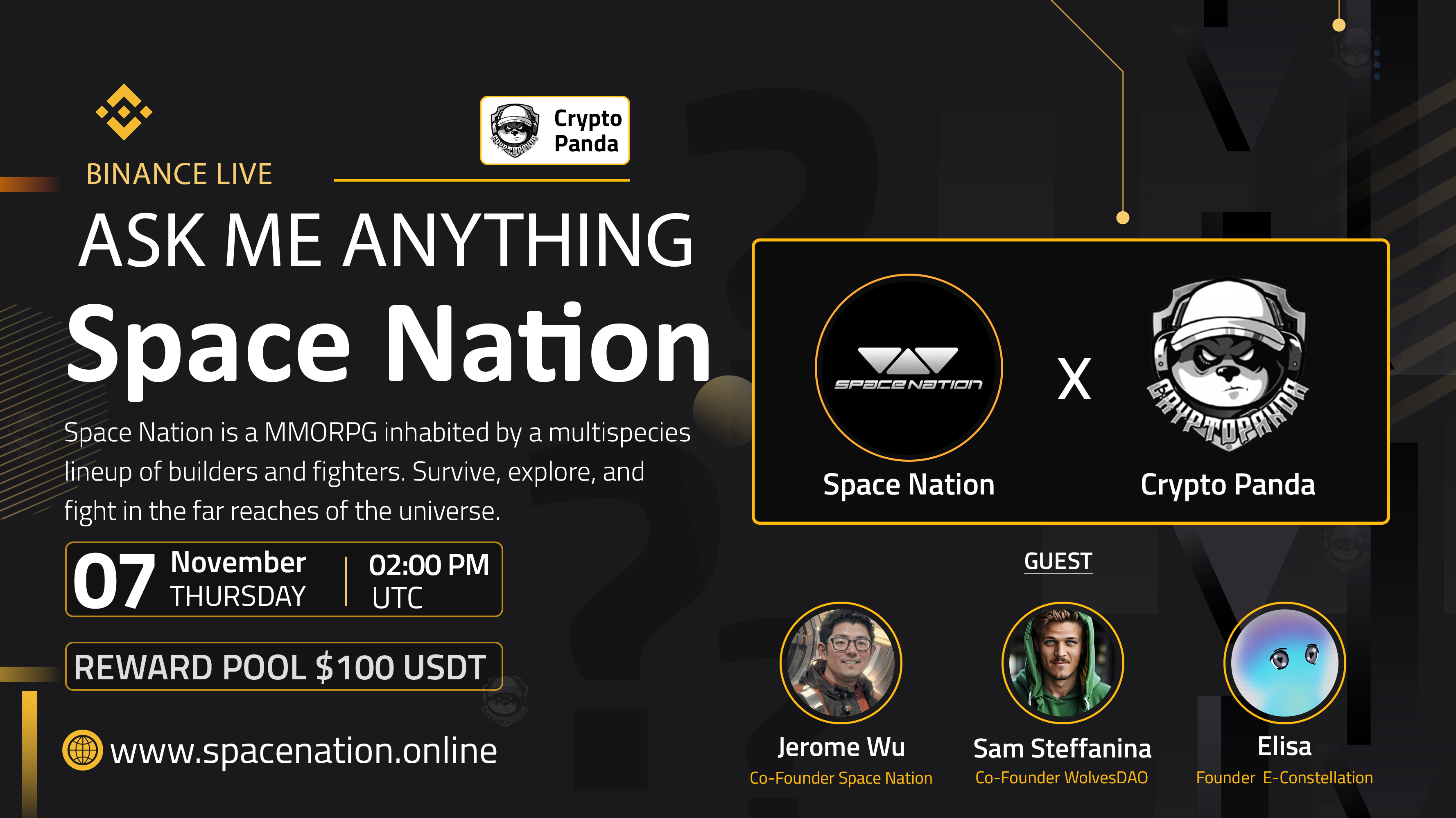 Crypto Panda Presents AMA with Space Nation // $100 Giveaway