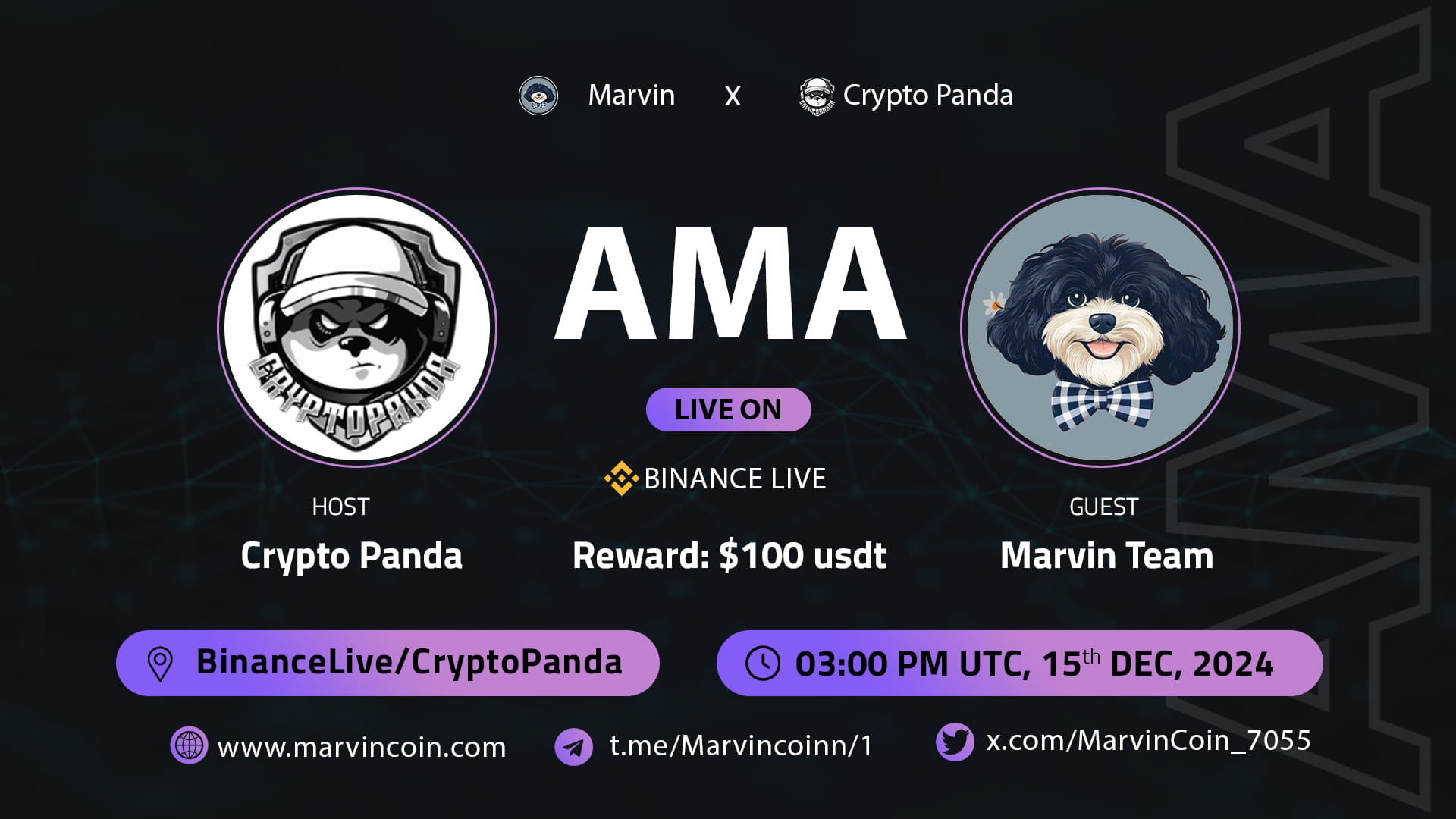 Crypto Panda Presents AMA with Marvin // $100 Givaway