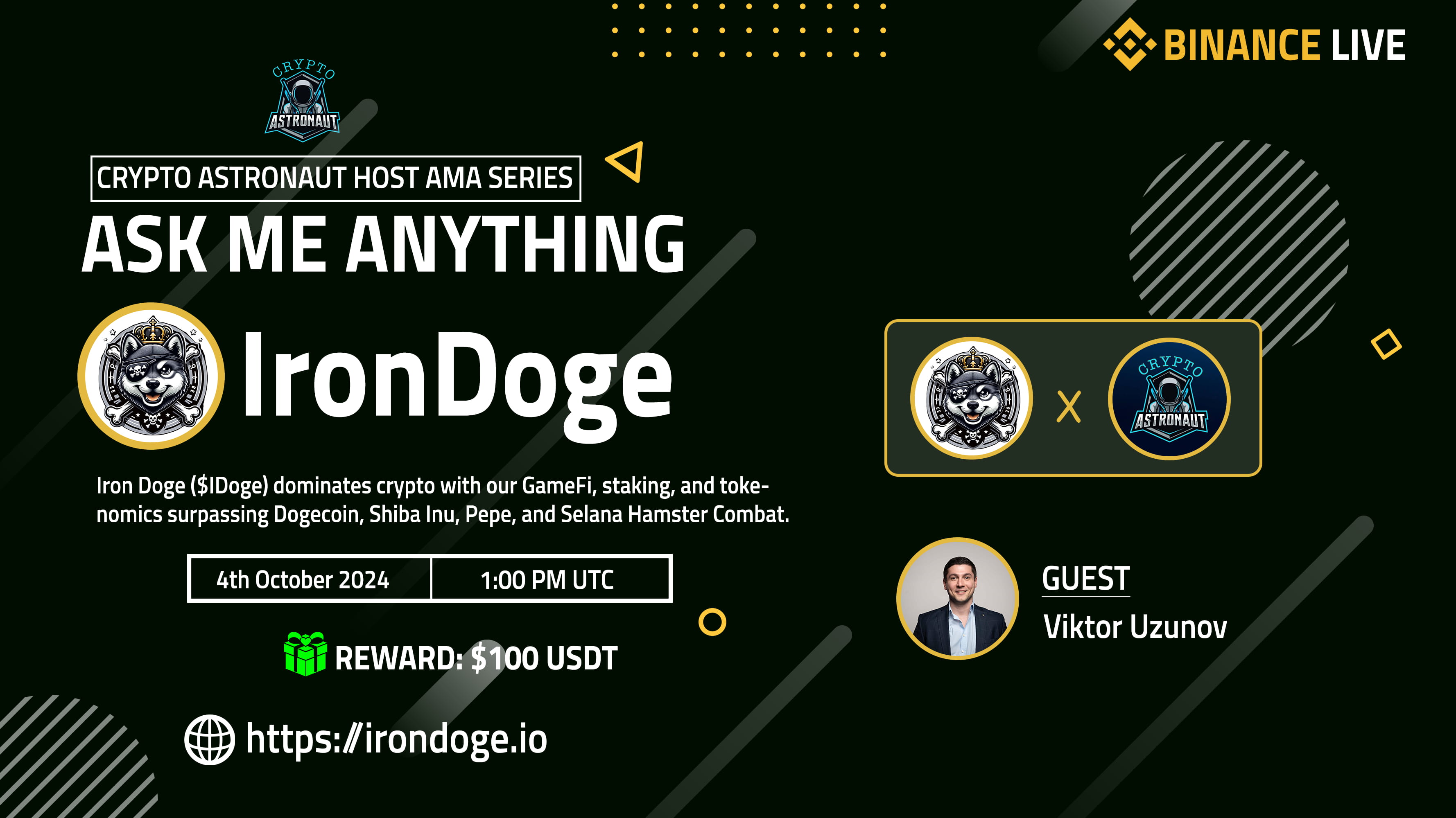 Crypto Astronaut Binance Live AMA with IronDoge