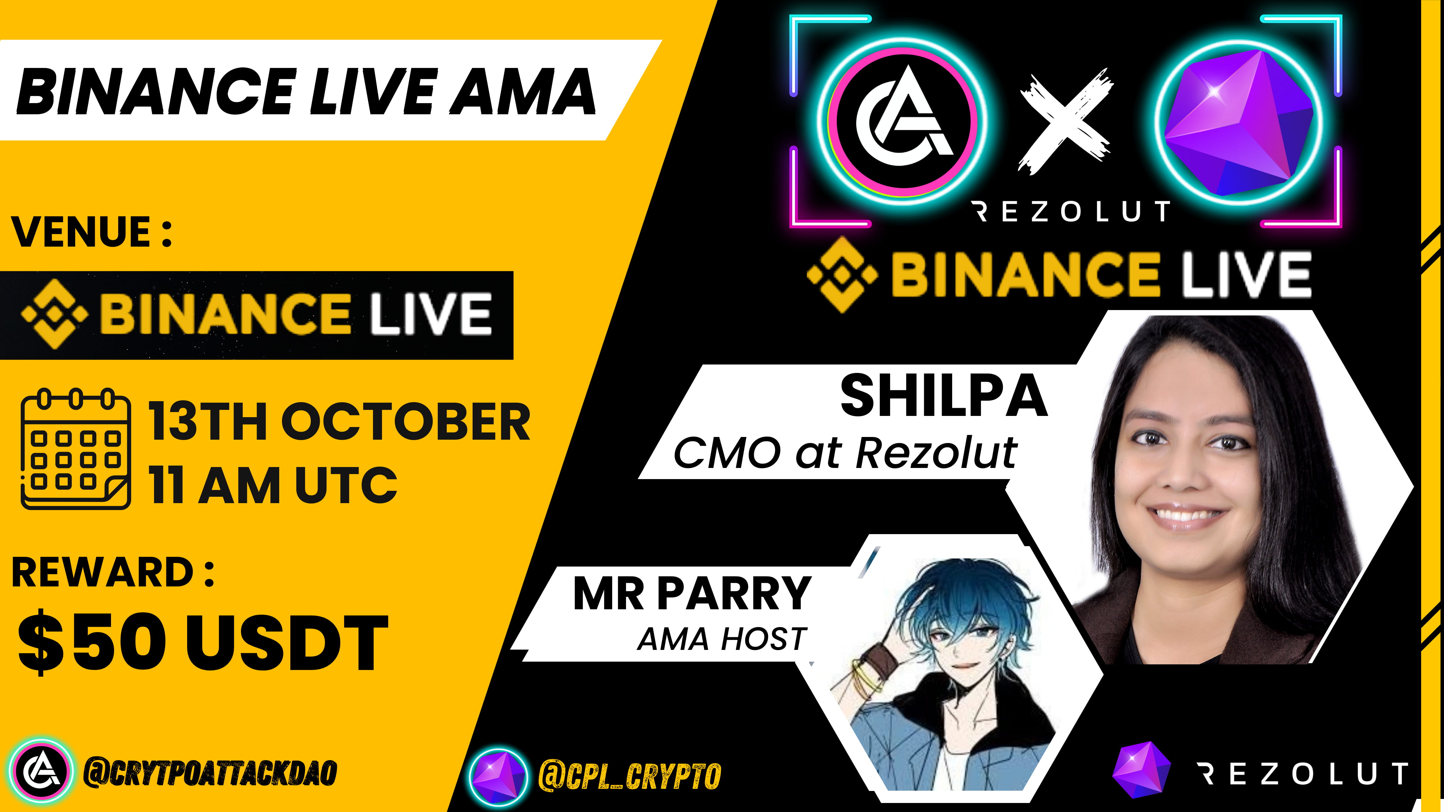 Join the Binance LIVE AMA with Rezolut - A Fireside Chat | 50$ Reward