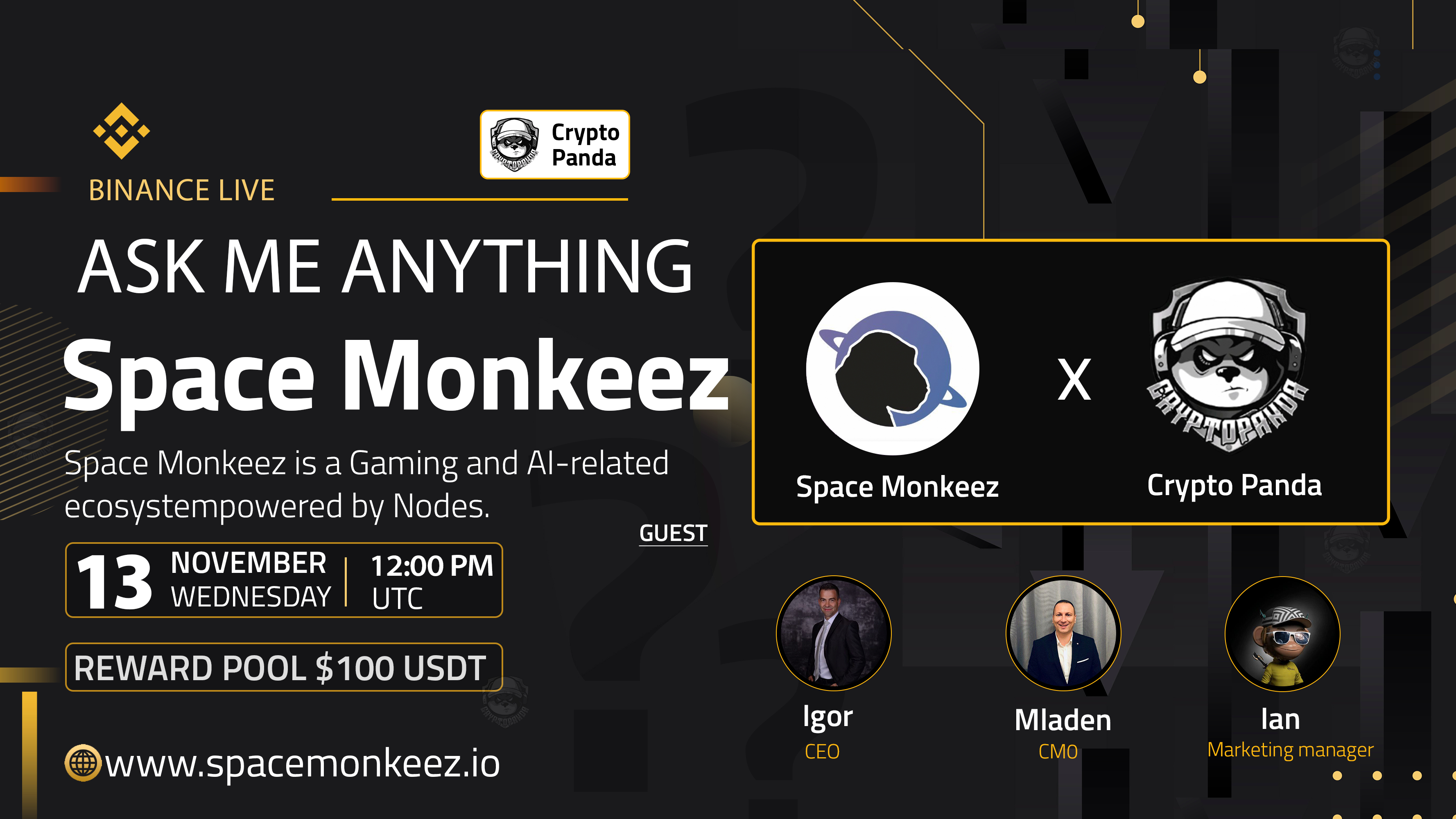 Crypto Panda Presents AMA with Space Monkeez // $100 Giveaway