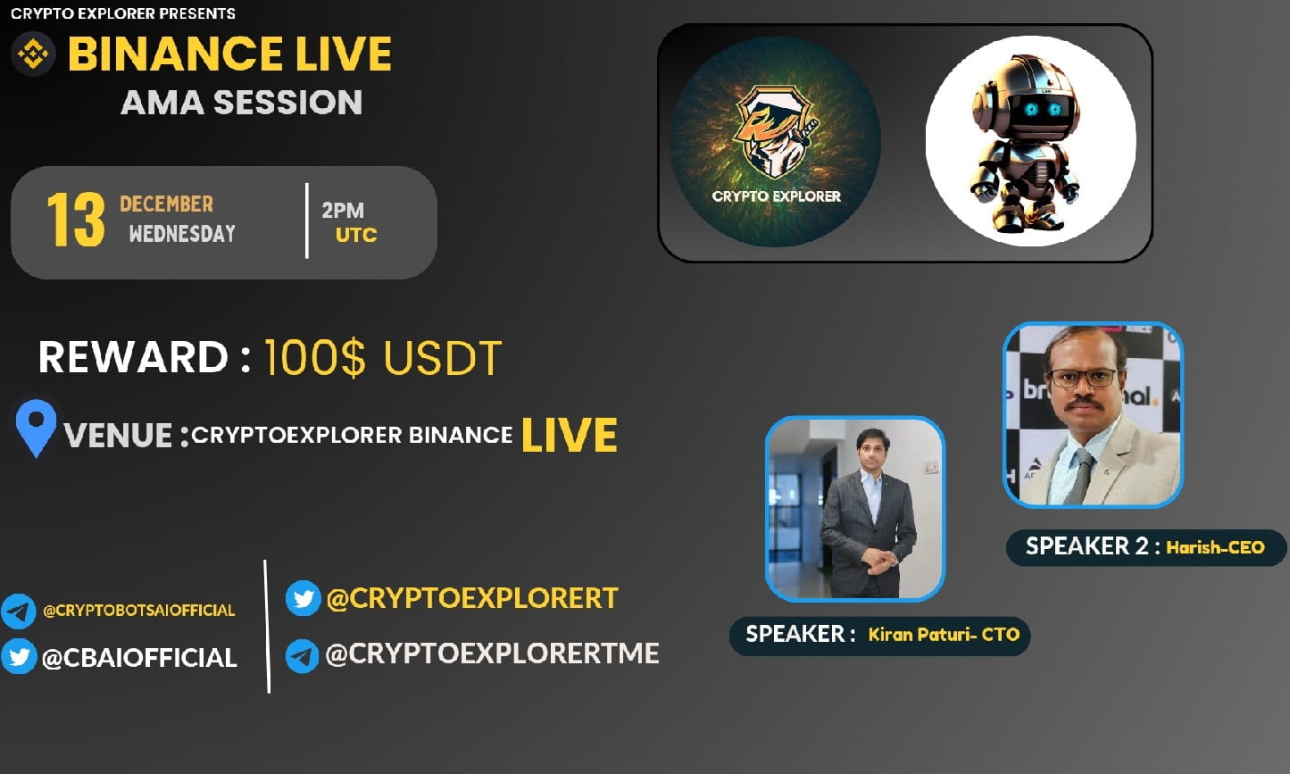 CryptoExplorer AMA With CryptoBots Reward: 100$ USDT 