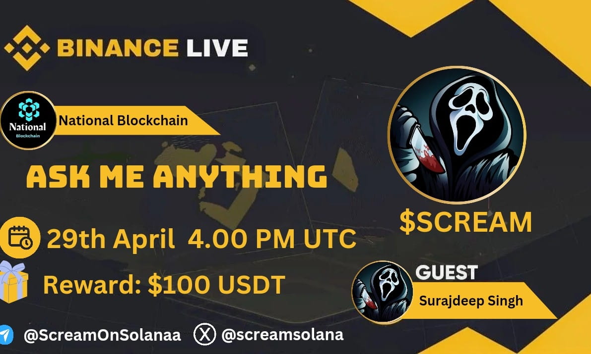 National Blockchain With   $SCREAM || Reward $100 USDT 