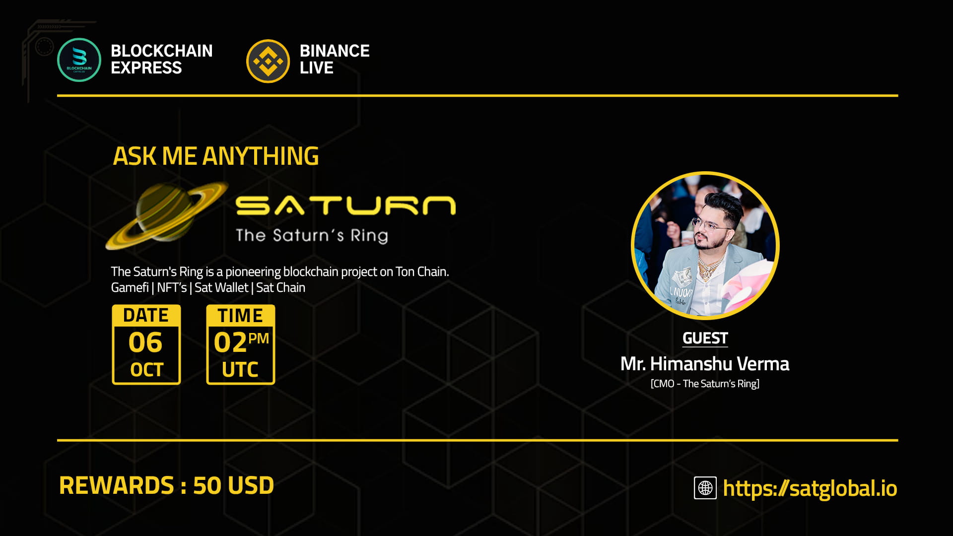 ₿lockchain Express will be hosting an AMA session with The Saturn’s Ring