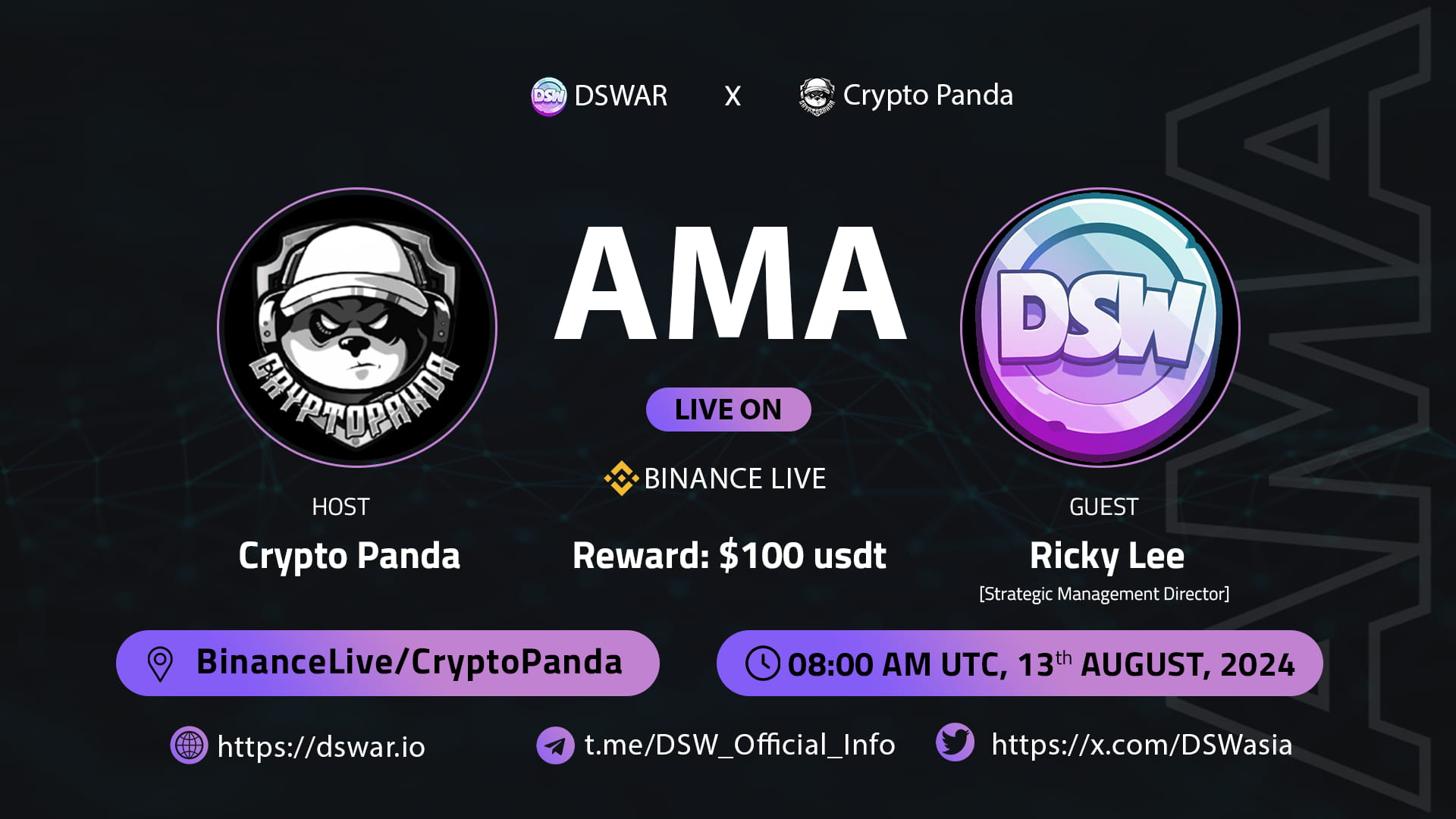 Crypto Panda presents AMA with DSWAR