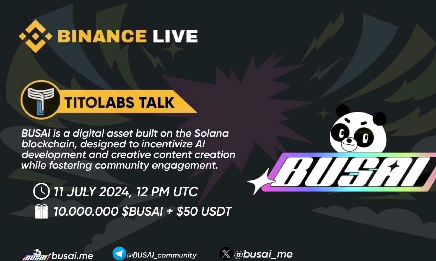 AMA WITH BUSAI (AIRDROP 10.000.000 $BUSAI + $50 USDT)