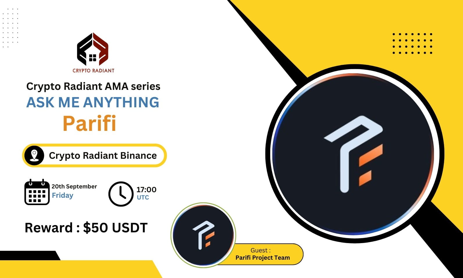 AMA - Crypto Radiant <> Parifi | $50 USDT Reward 