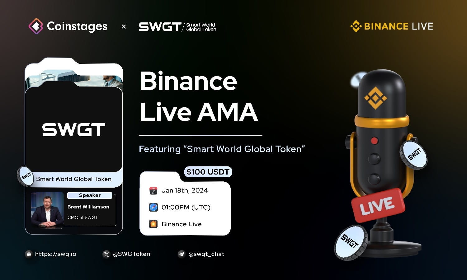 Coinstages Live AMA: Featuring Smart World Global Token