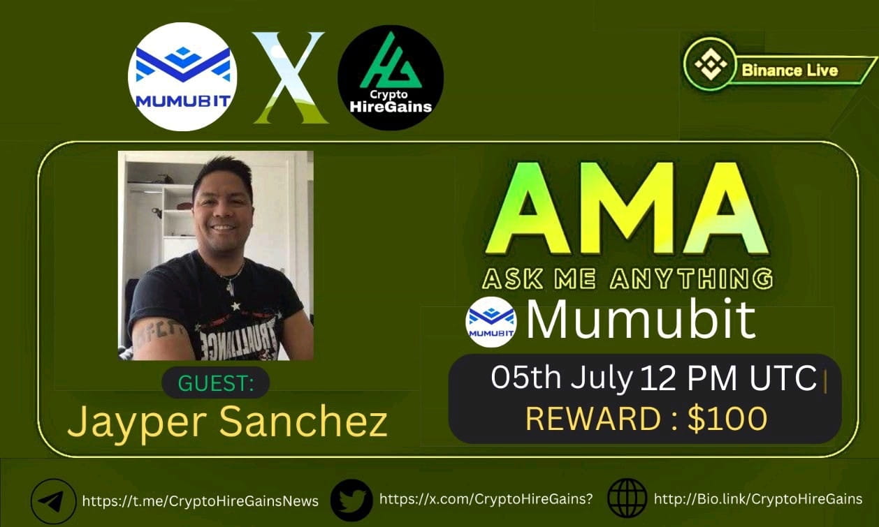 Mumubit X Cryptohiregains Reward 100$