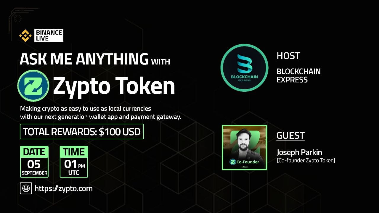 ₿lockchain Express will be hosting an AMA session with" Zypto Token "