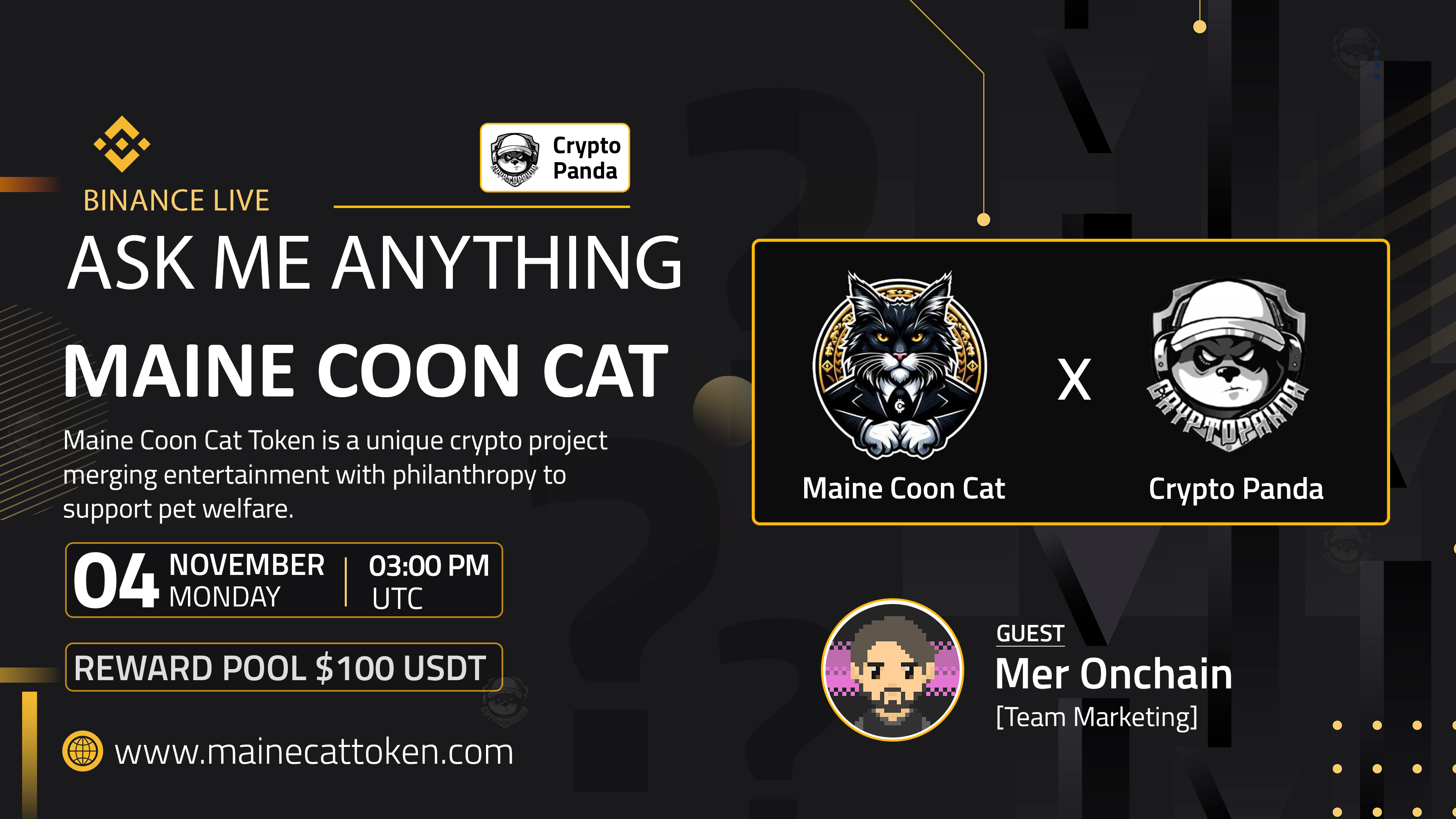 Crypto Panda Presents AMA with MAINE COOT CAT TOKEN // $100 Giveaway