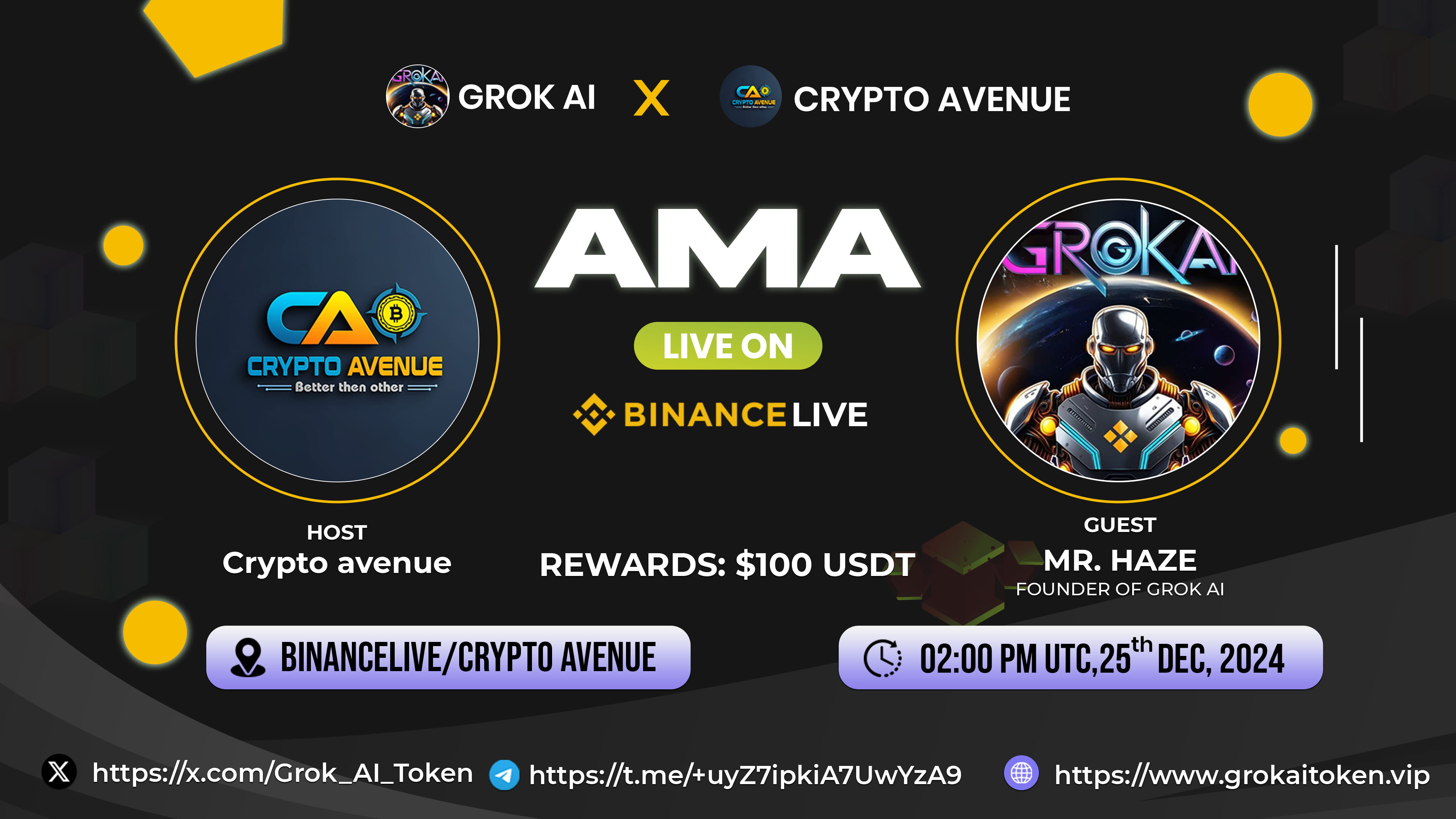 AMA - Crypto Avenue X GrokAi  [Reward $50]