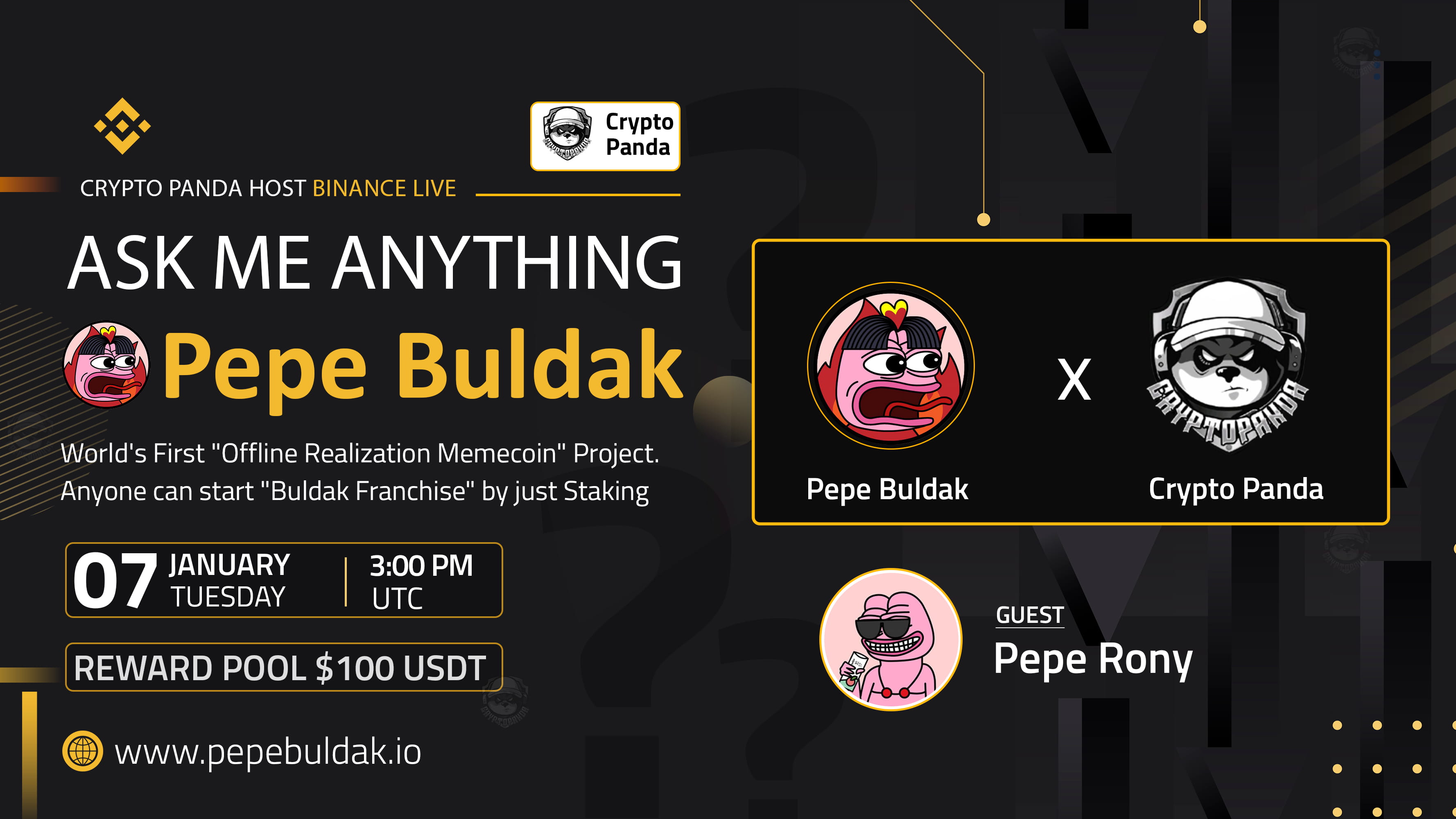 Crypto Panda Presents AMA with Pepe Buldak // $100 Giveaway