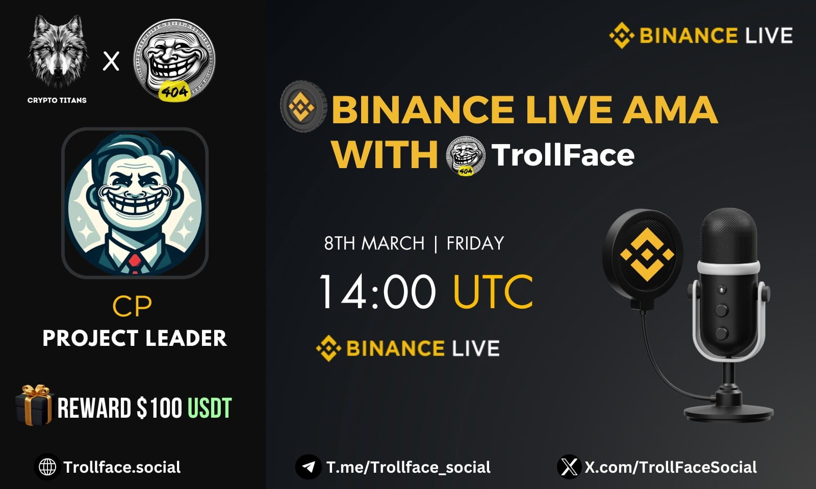 AMA - CryptoTiTans <> TrollFace | $100 Reward