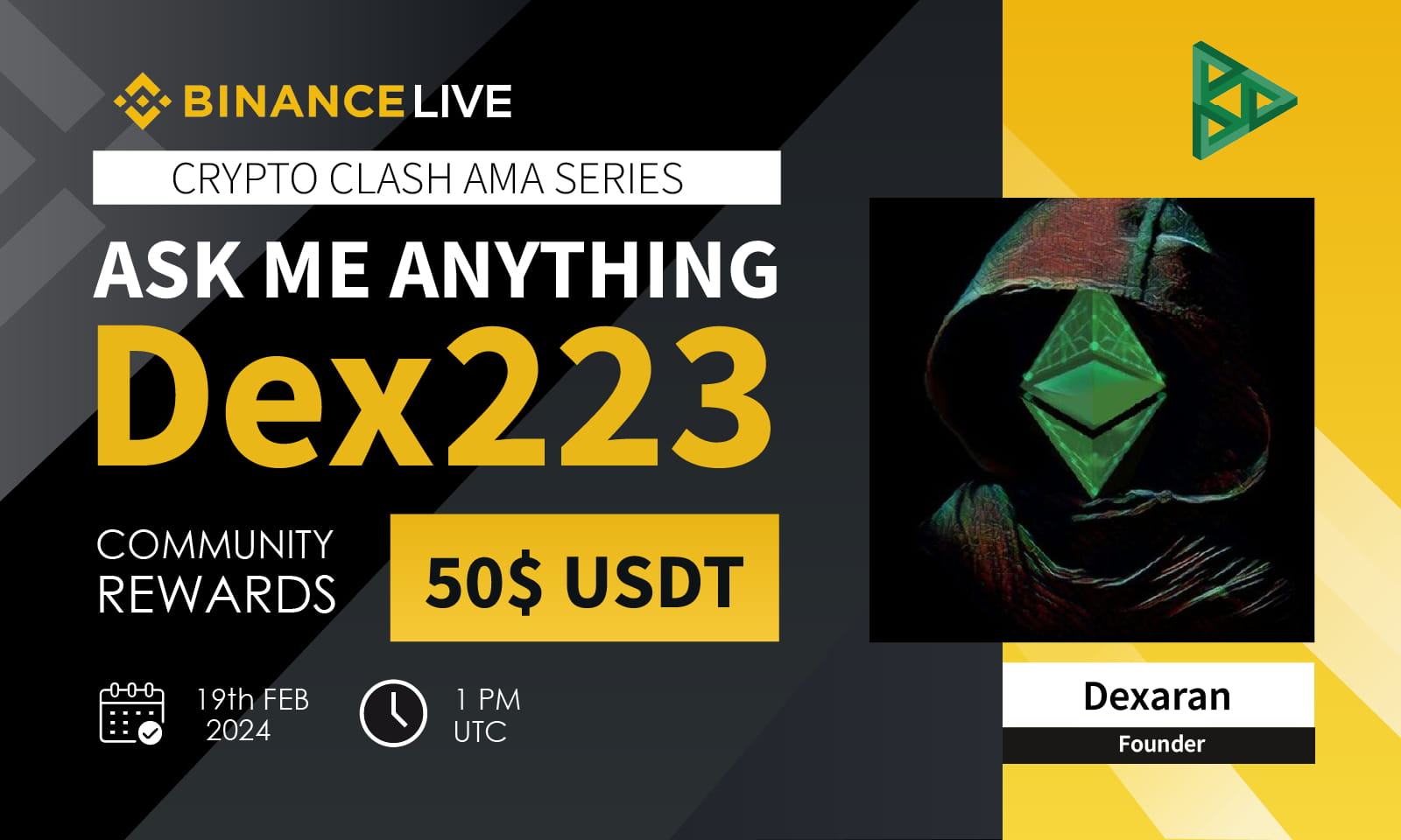 AMA - Dex233 x Crypto Clash | 50$ USDT Rewards