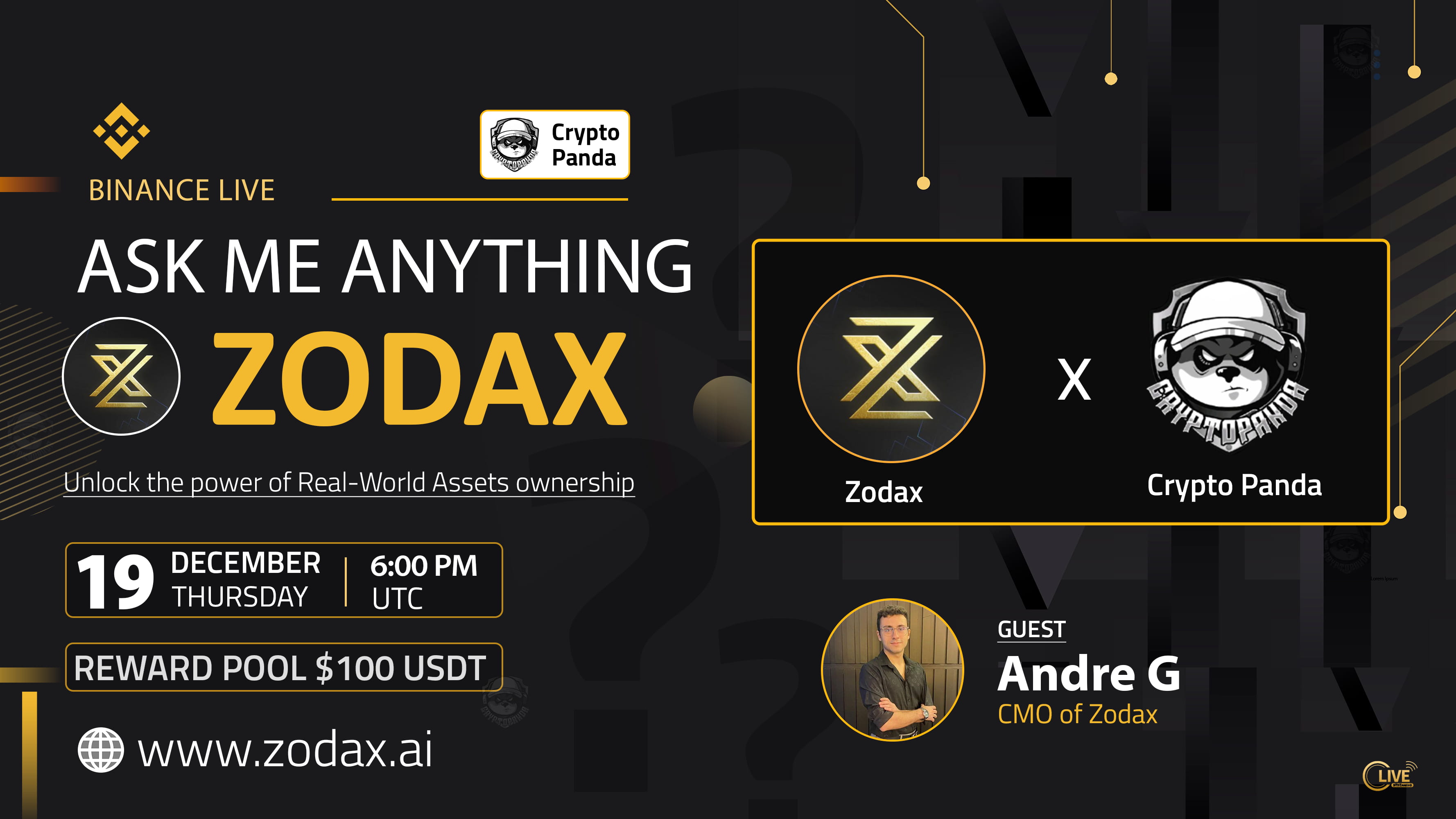 Crypto Panda Presents AMA with Zodax // $100 Giveaway