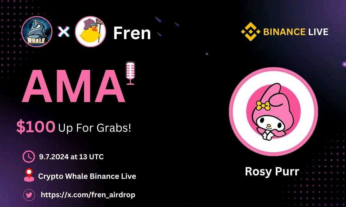 Crypto Whale is going to Host Binance live  with Fren Reward : 100 USD