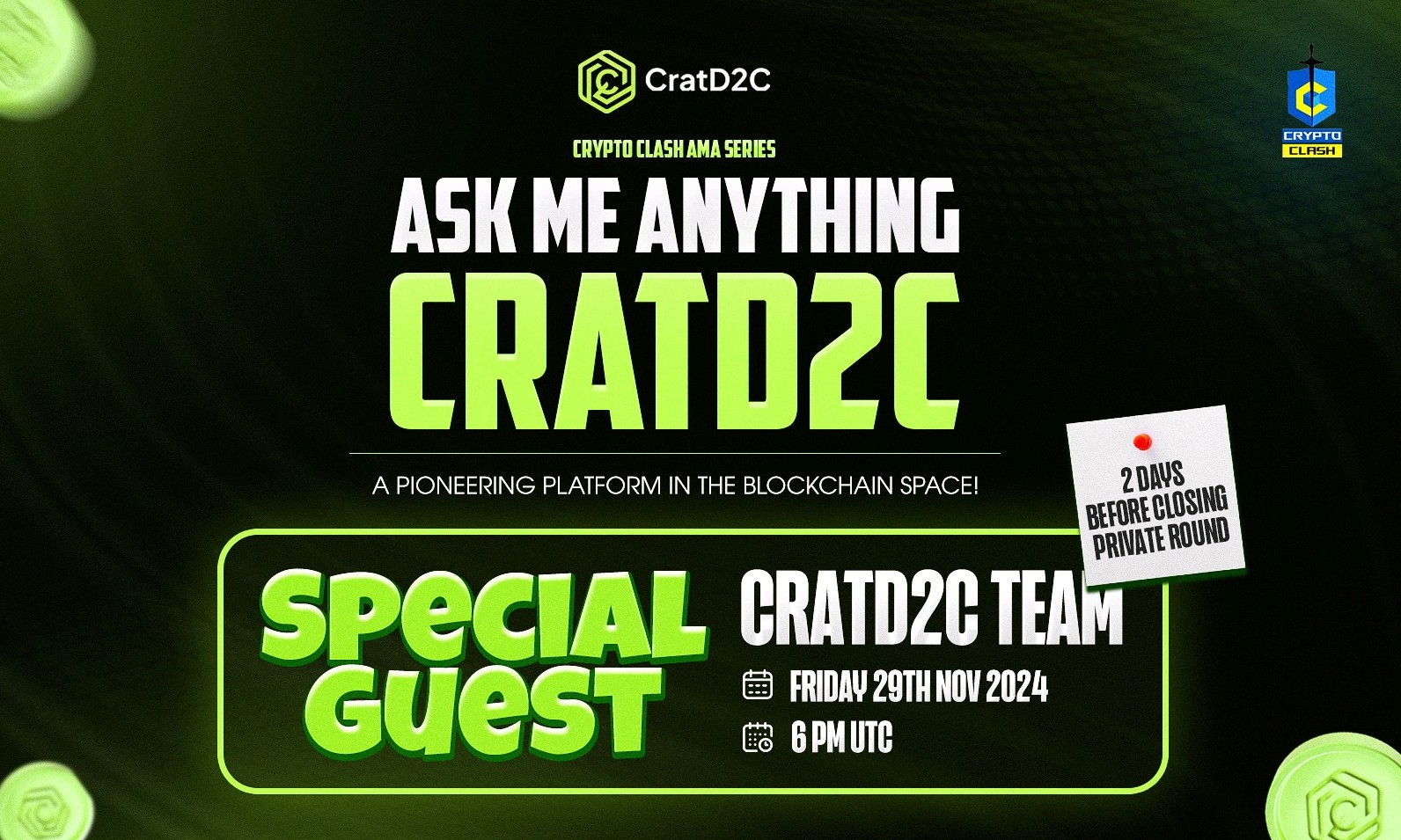 AMA - CratD2C X Crypto Clash | $50 USDT Rewards