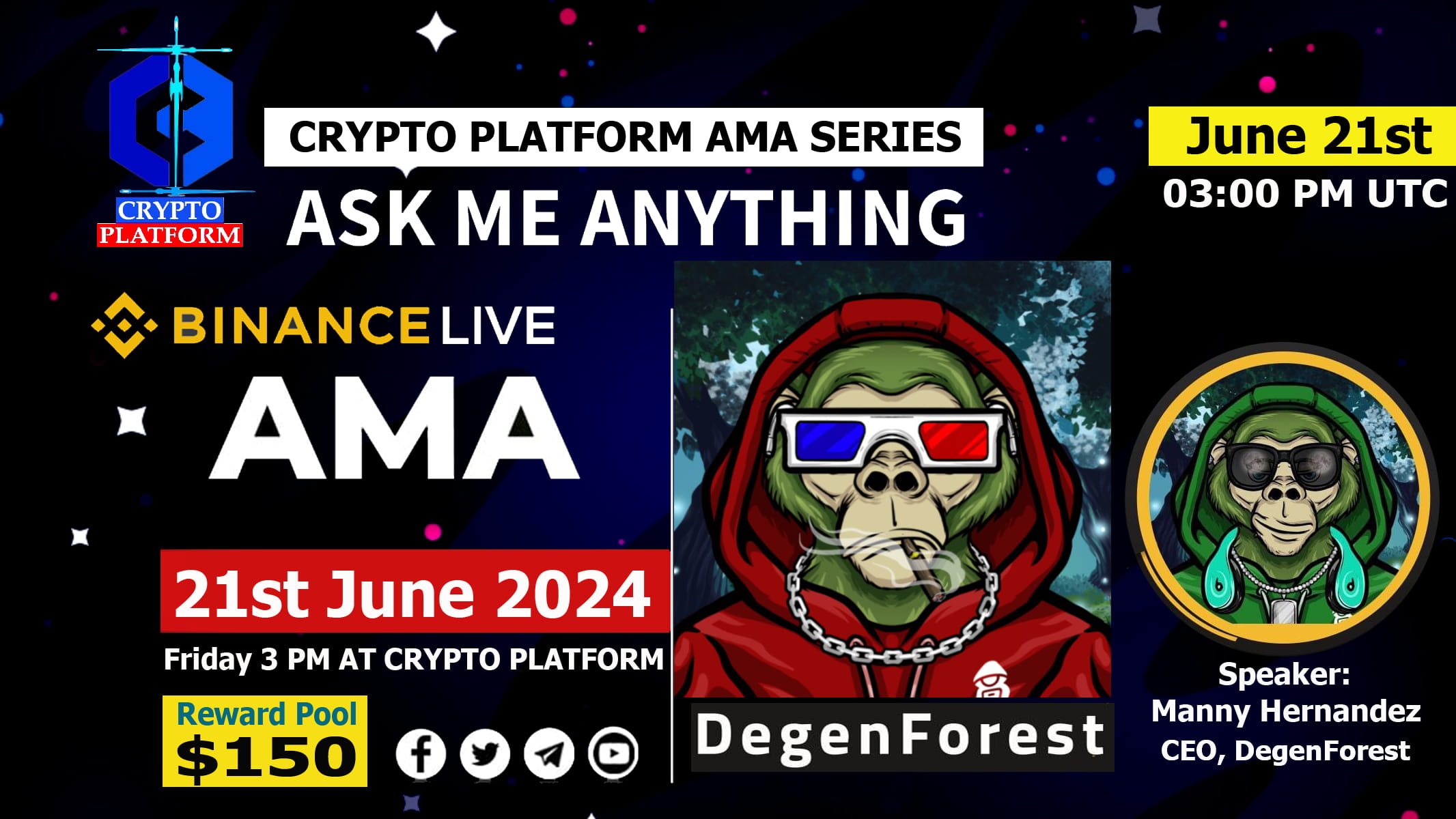 AMA - Degen Forest x Crypto Platform | $150 USDT Rewards