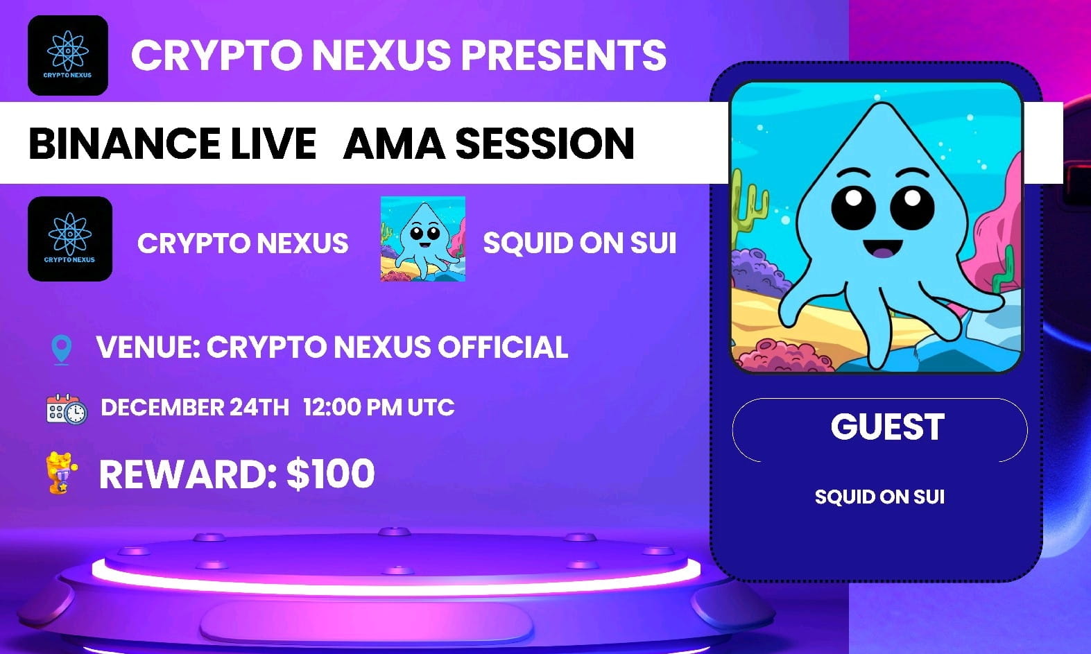 Crypto nexus Binance live AMA With Squid on sui